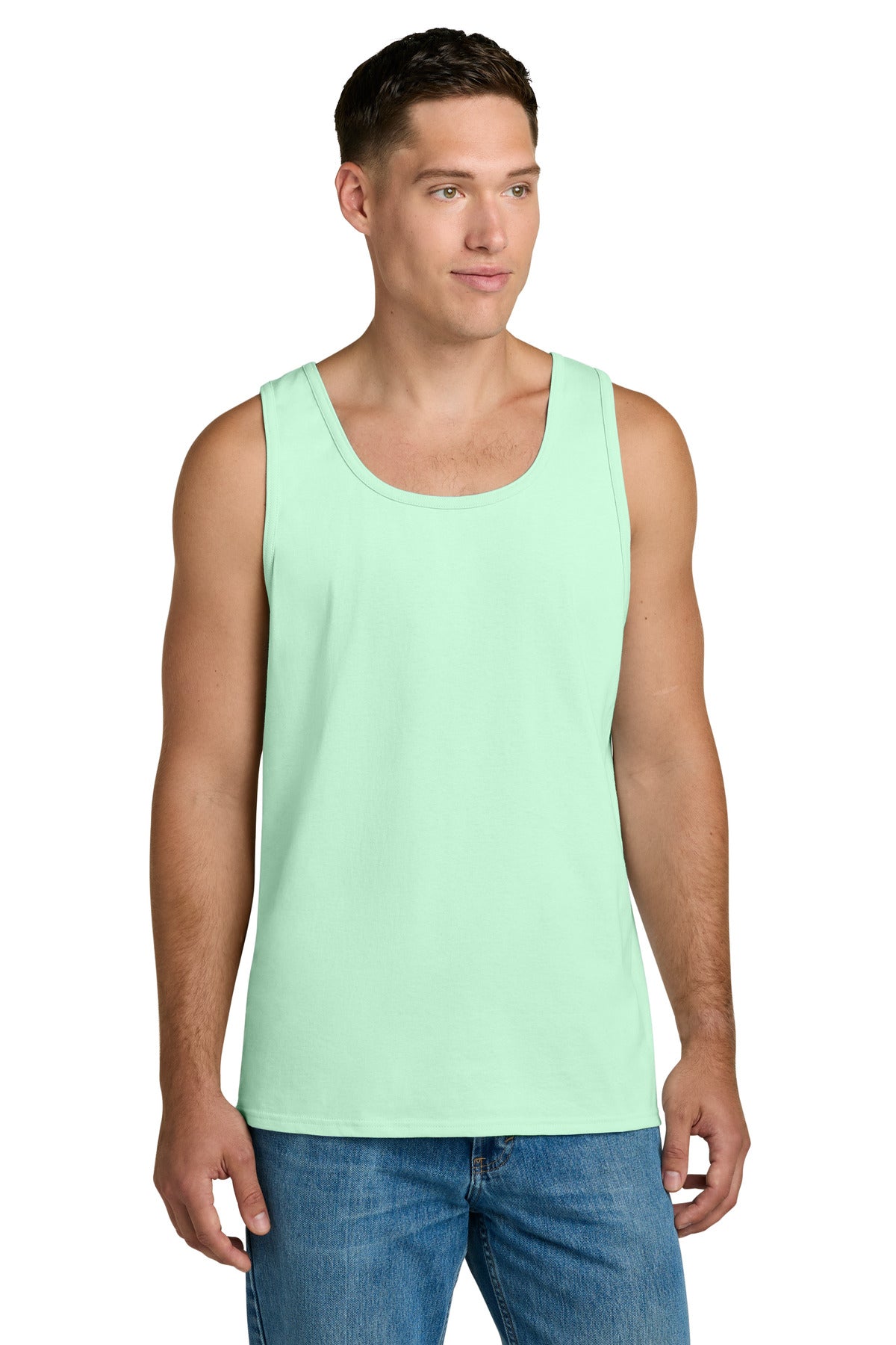 Custom logo Jerzees Classics™ Unisex Cotton Tank 363TK in Mint To Be