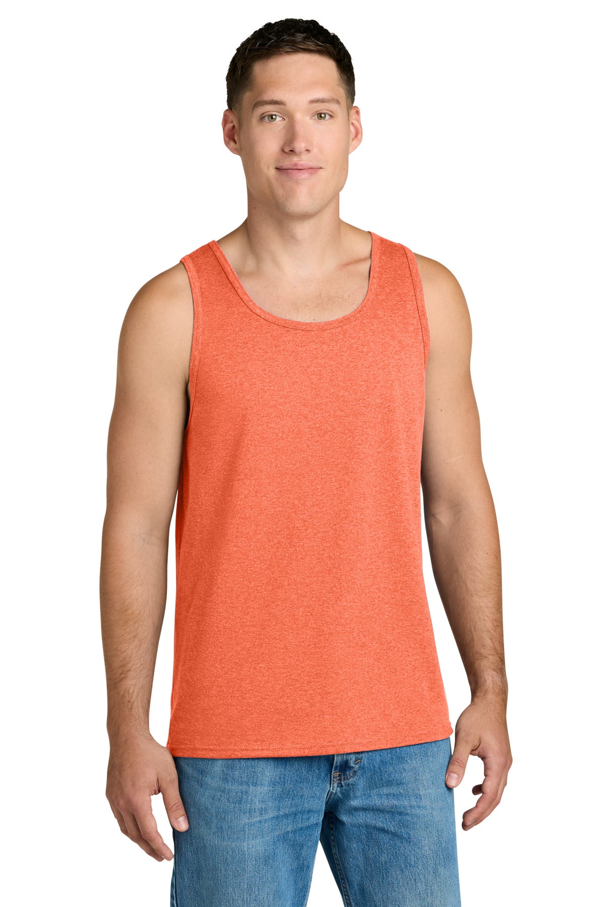 Custom logo Jerzees Classics™ Unisex Cotton Tank 363TK in Retro Heather Coral