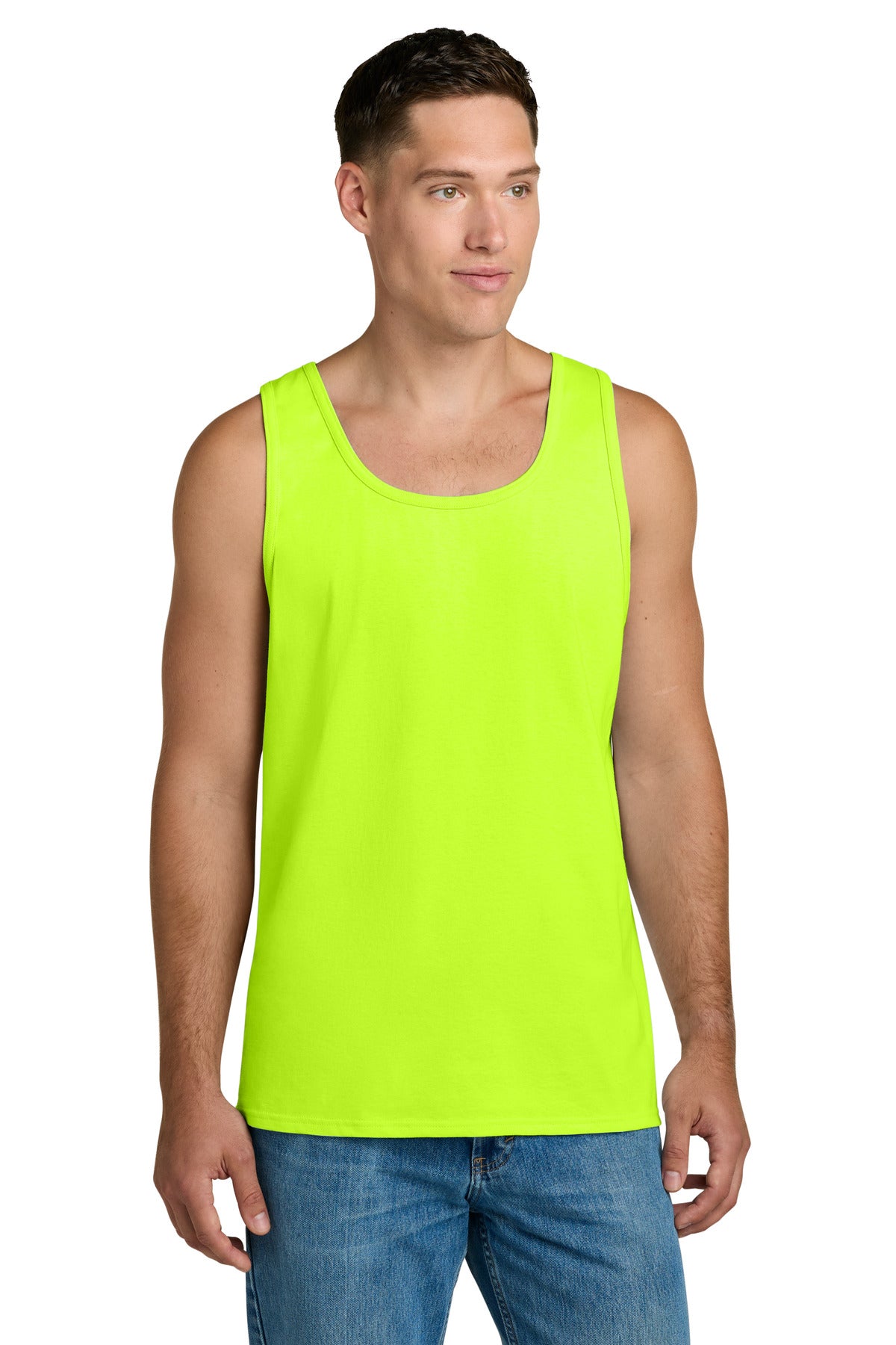 Custom logo Jerzees Classics™ Unisex Cotton Tank 363TK in Safety Green