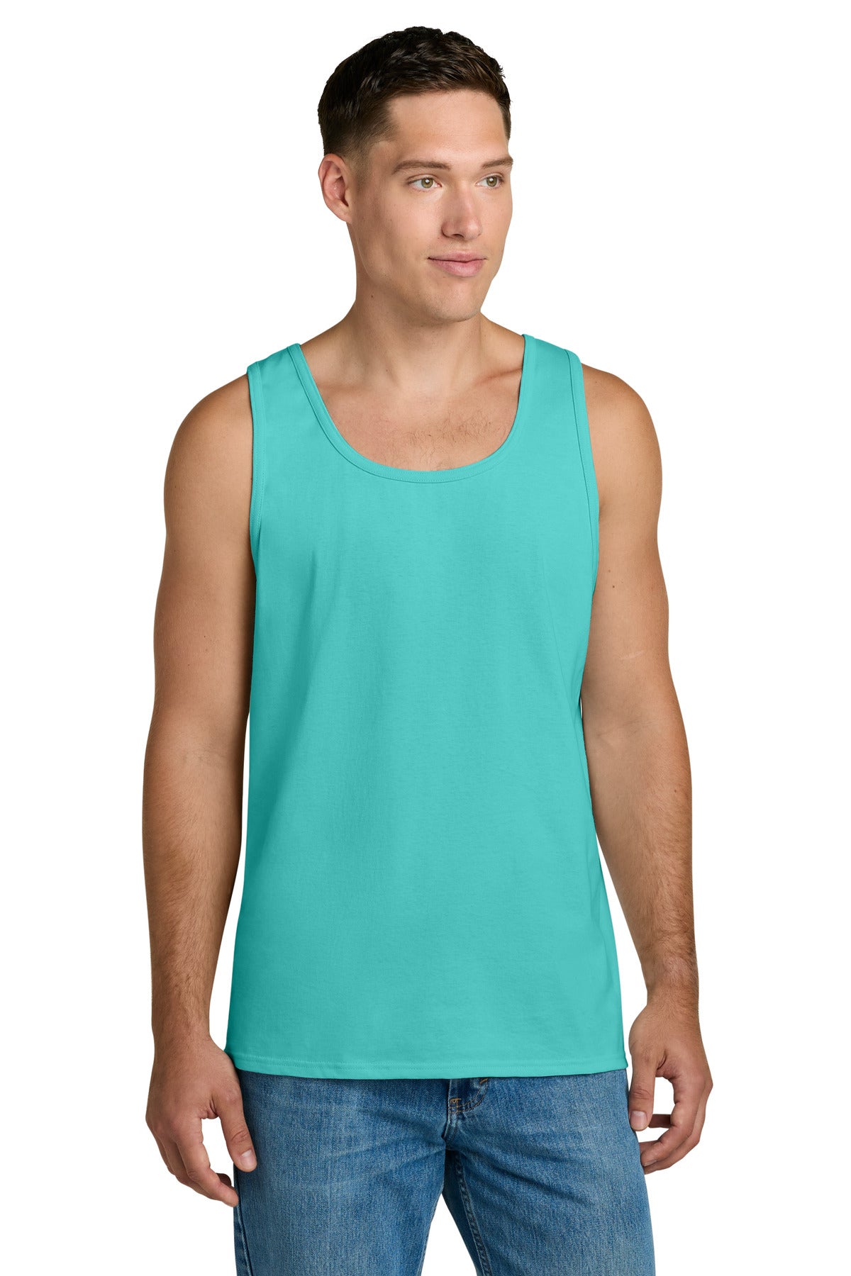 Custom logo Jerzees Classics™ Unisex Cotton Tank 363TK in Scuba Blue