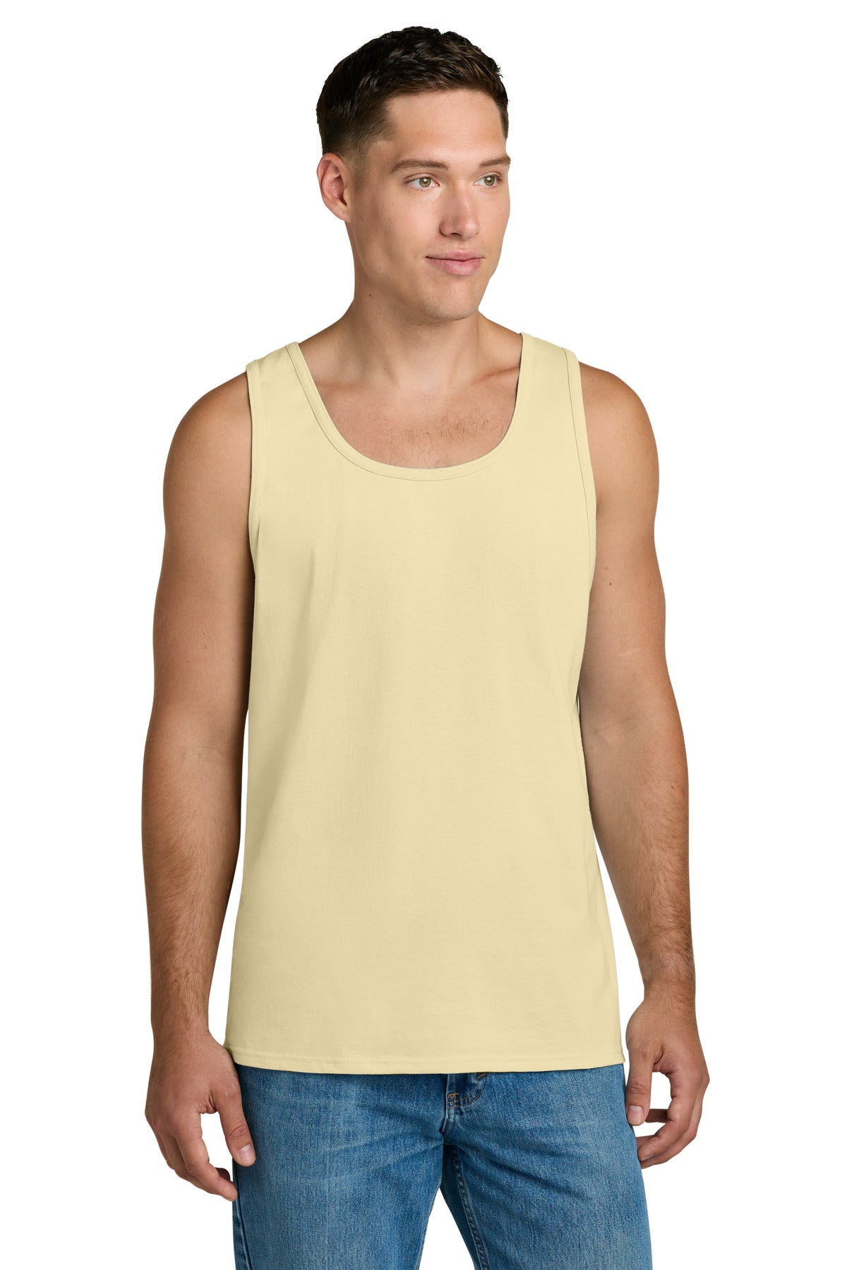 Custom logo Jerzees Classics™ Unisex Cotton Tank 363TK in Surf Yellow