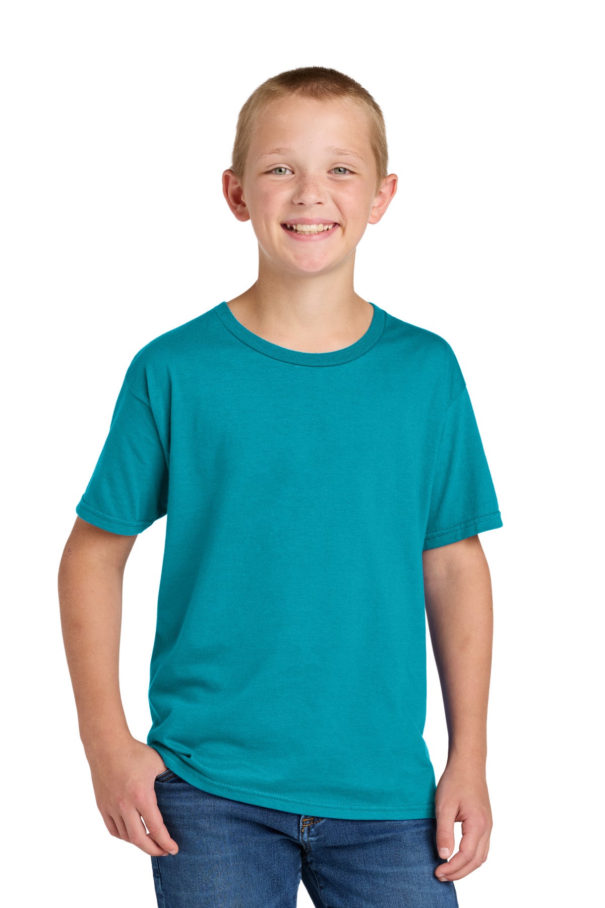 Custom logo Jerzees Classics™ Youth Cotton T-Shirt 363Y in California Blue