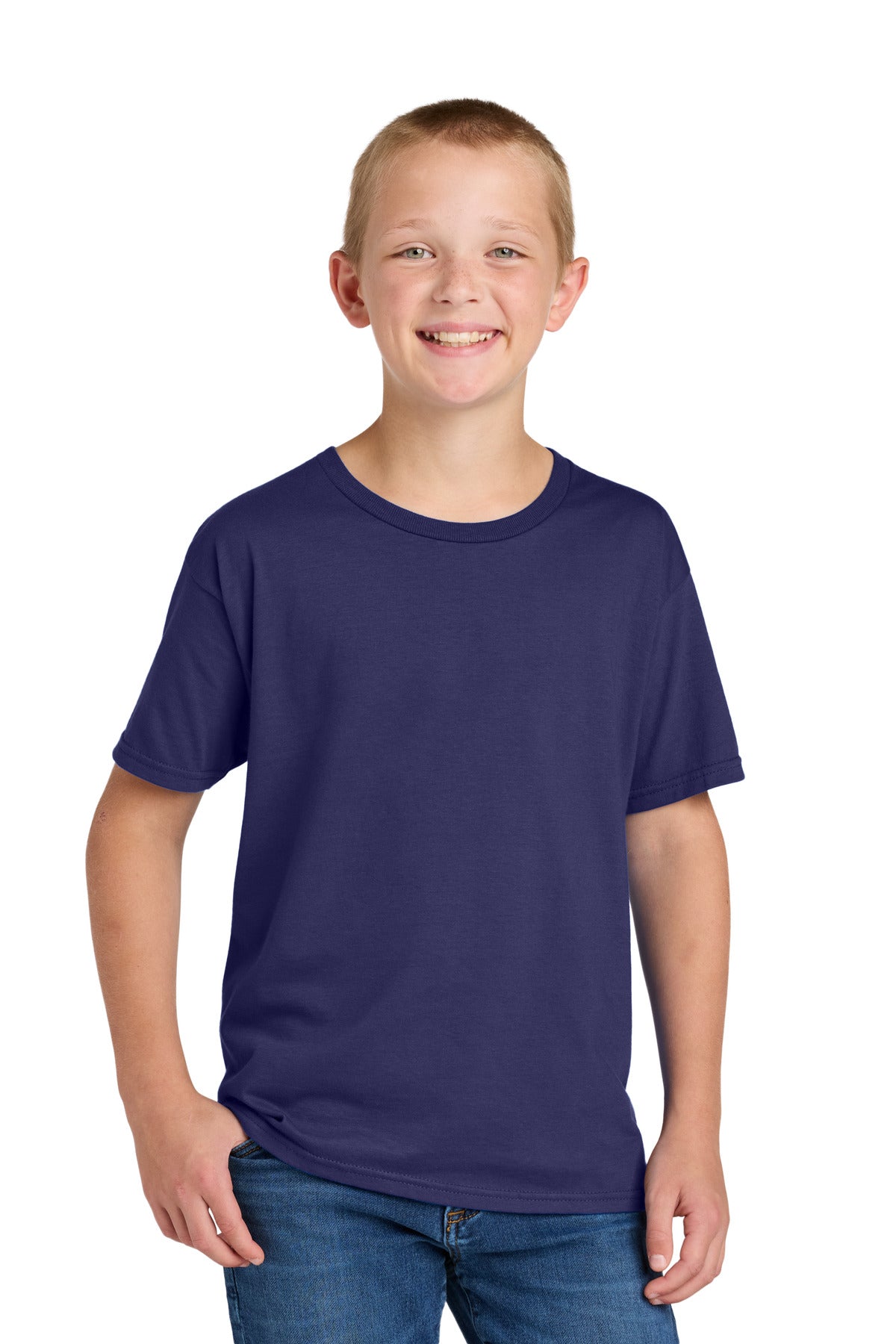 Custom logo Jerzees Classics™ Youth Cotton T-Shirt 363Y in Deep Purple