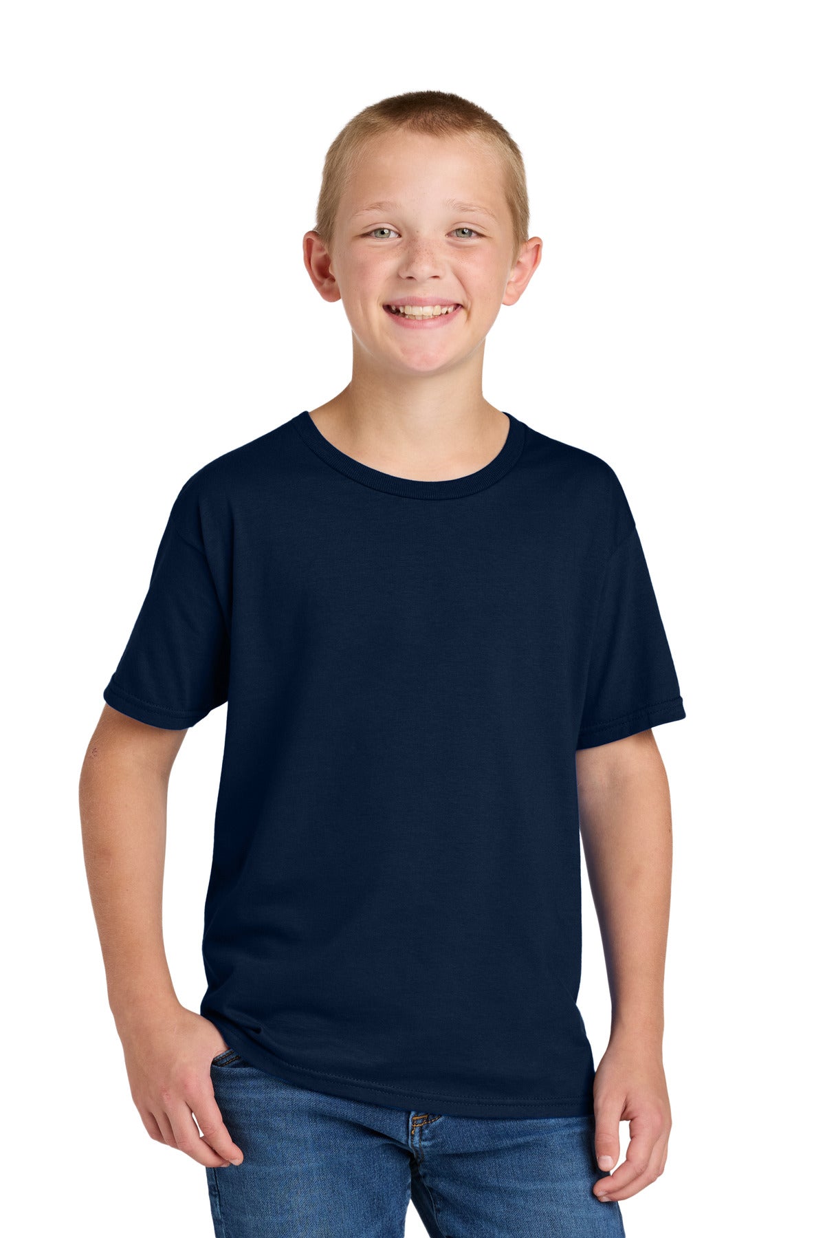 Custom logo Jerzees Classics™ Youth Cotton T-Shirt 363Y in J. Navy