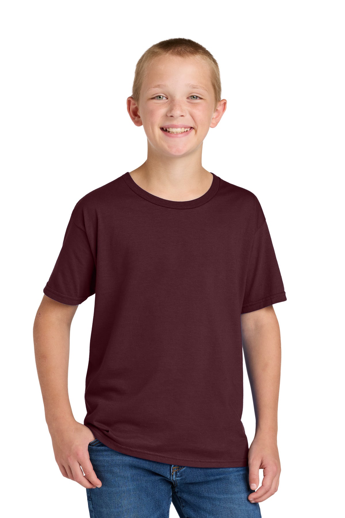 Custom logo Jerzees Classics™ Youth Cotton T-Shirt 363Y in Maroon
