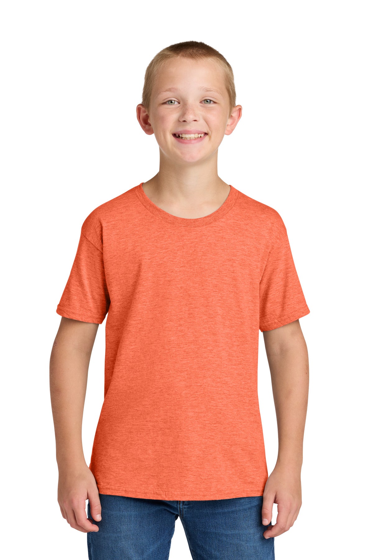 Custom logo Jerzees Classics™ Youth Cotton T-Shirt 363Y in Retro Heather Coral