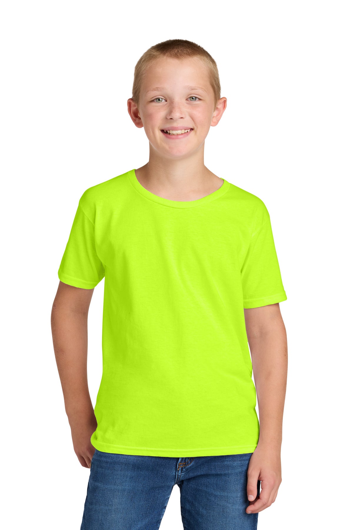 Custom logo Jerzees Classics™ Youth Cotton T-Shirt 363Y in Safety Green