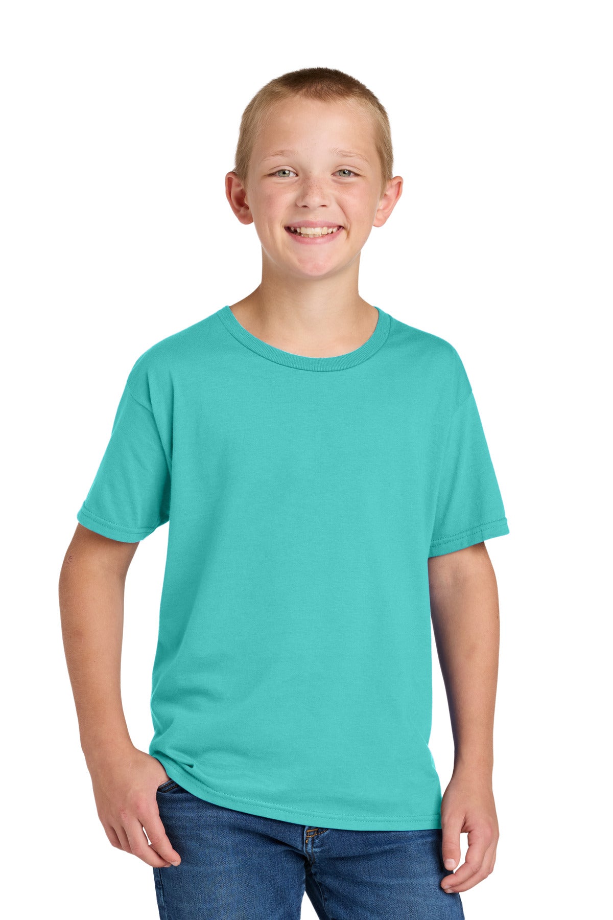 Custom logo Jerzees Classics™ Youth Cotton T-Shirt 363Y in Scuba Blue