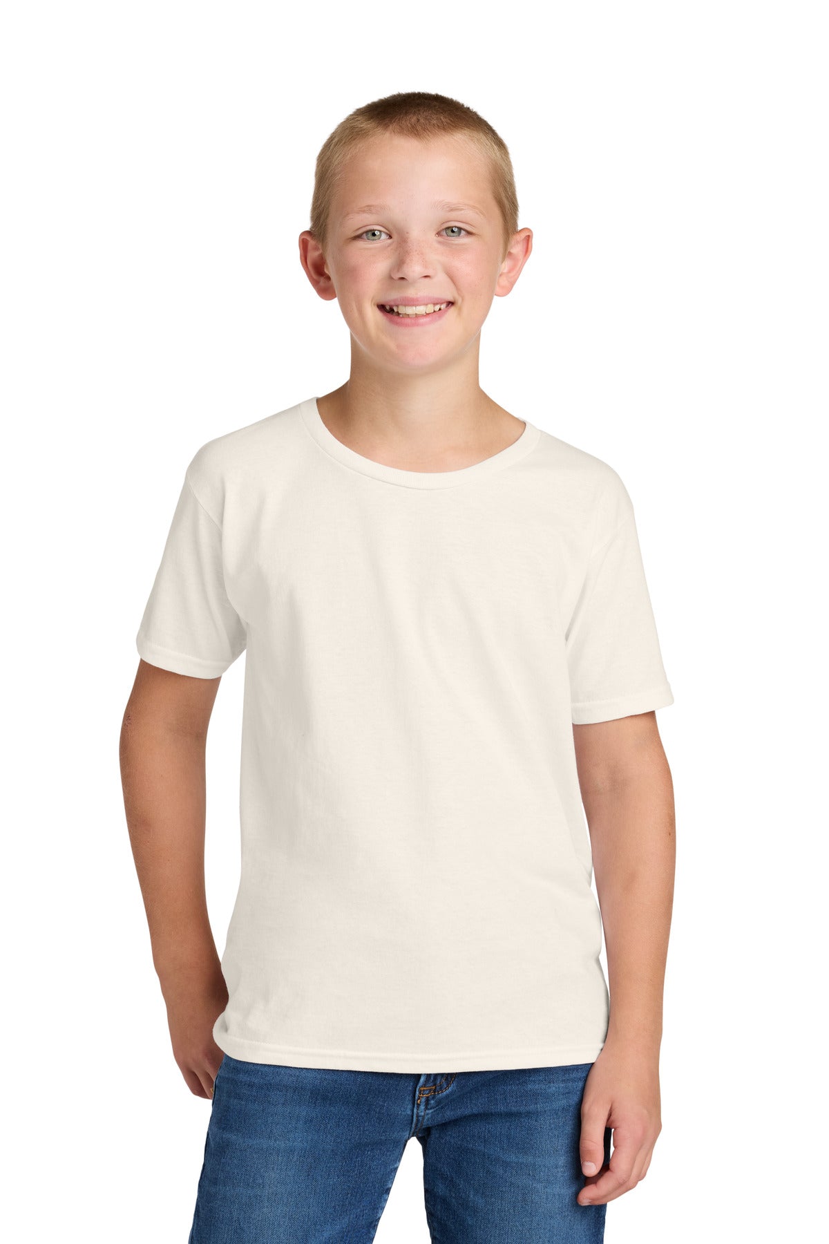 Custom logo Jerzees Classics™ Youth Cotton T-Shirt 363Y in Sweet Cream Heather