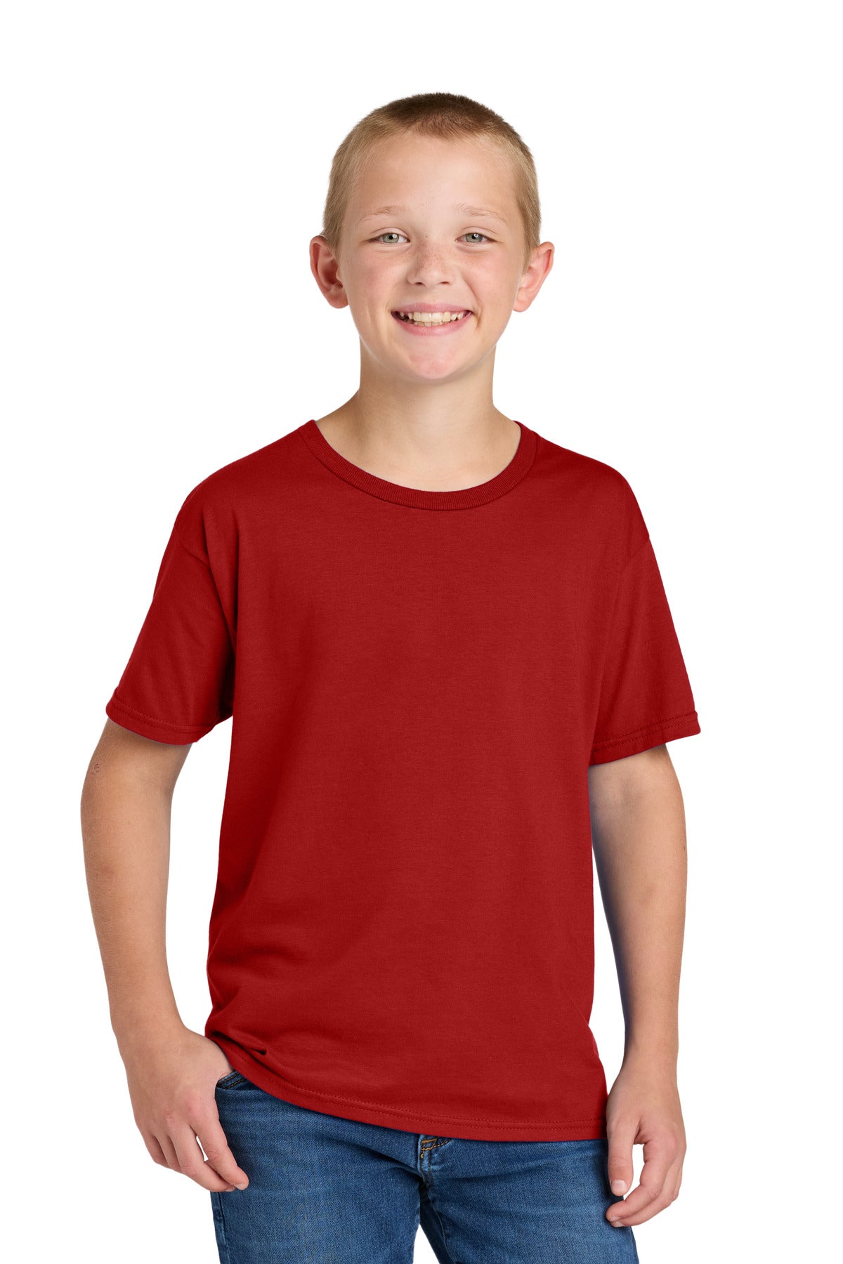 Custom logo Jerzees Classics™ Youth Cotton T-Shirt 363Y in True Red