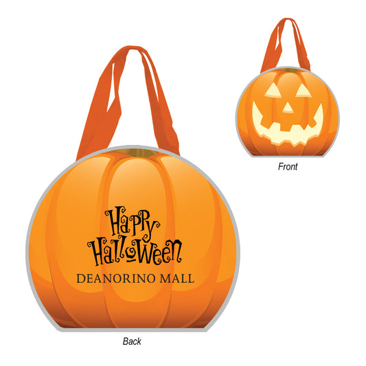 Custom logo Reflective Shopper Reflective Halloween Pumpkin Non-Woven Tote Bag