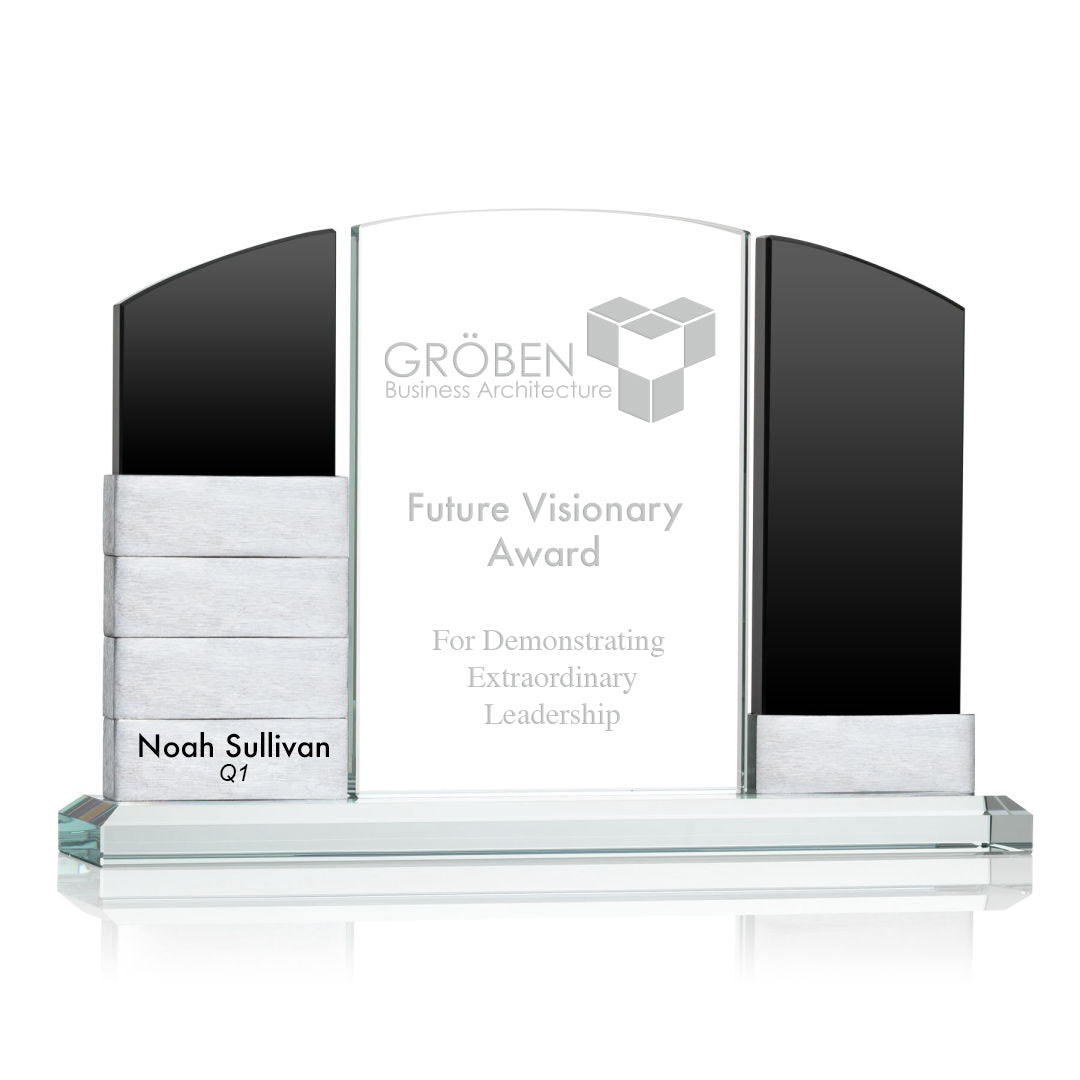 Custom logo Milestone Tower Award in Black