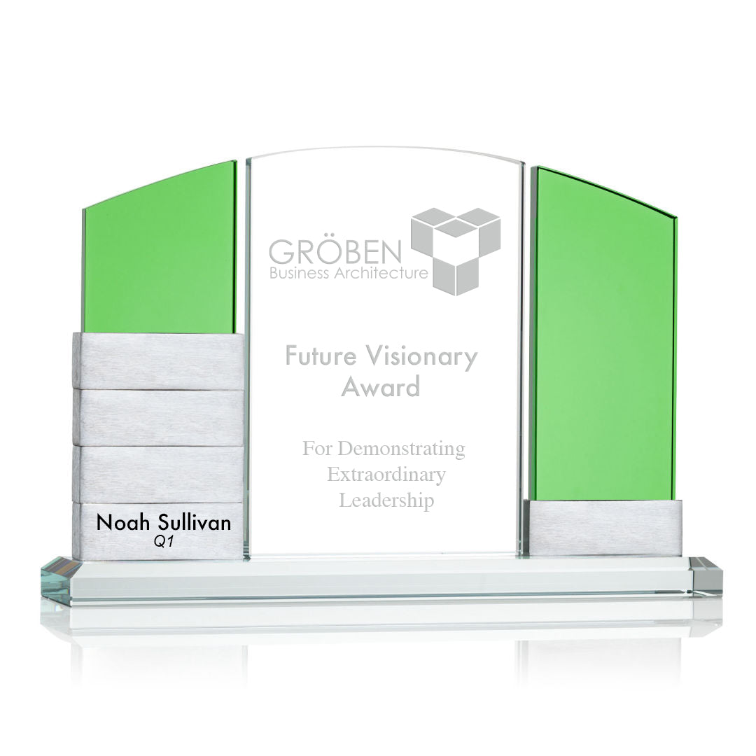 Custom logo Milestone Tower Award in Green