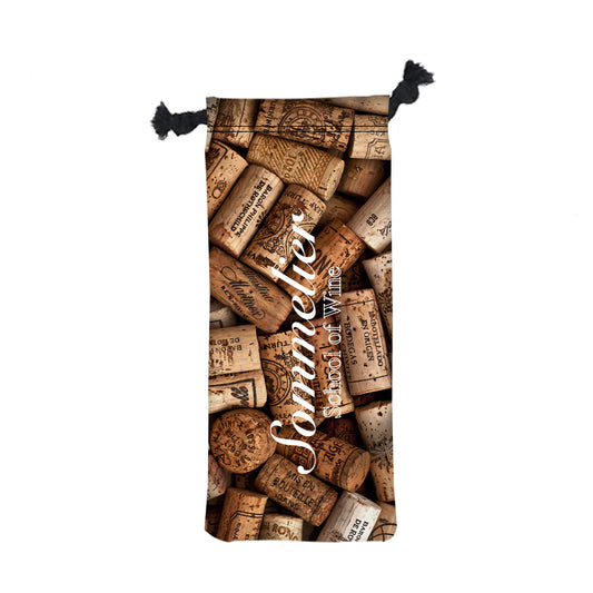 Custom logo 6" W X 15.5" H Wine Drawstring Bag