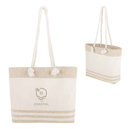 Marlo 10 Oz. Recycled Cotton Tote Bag With Twist Rope Handles