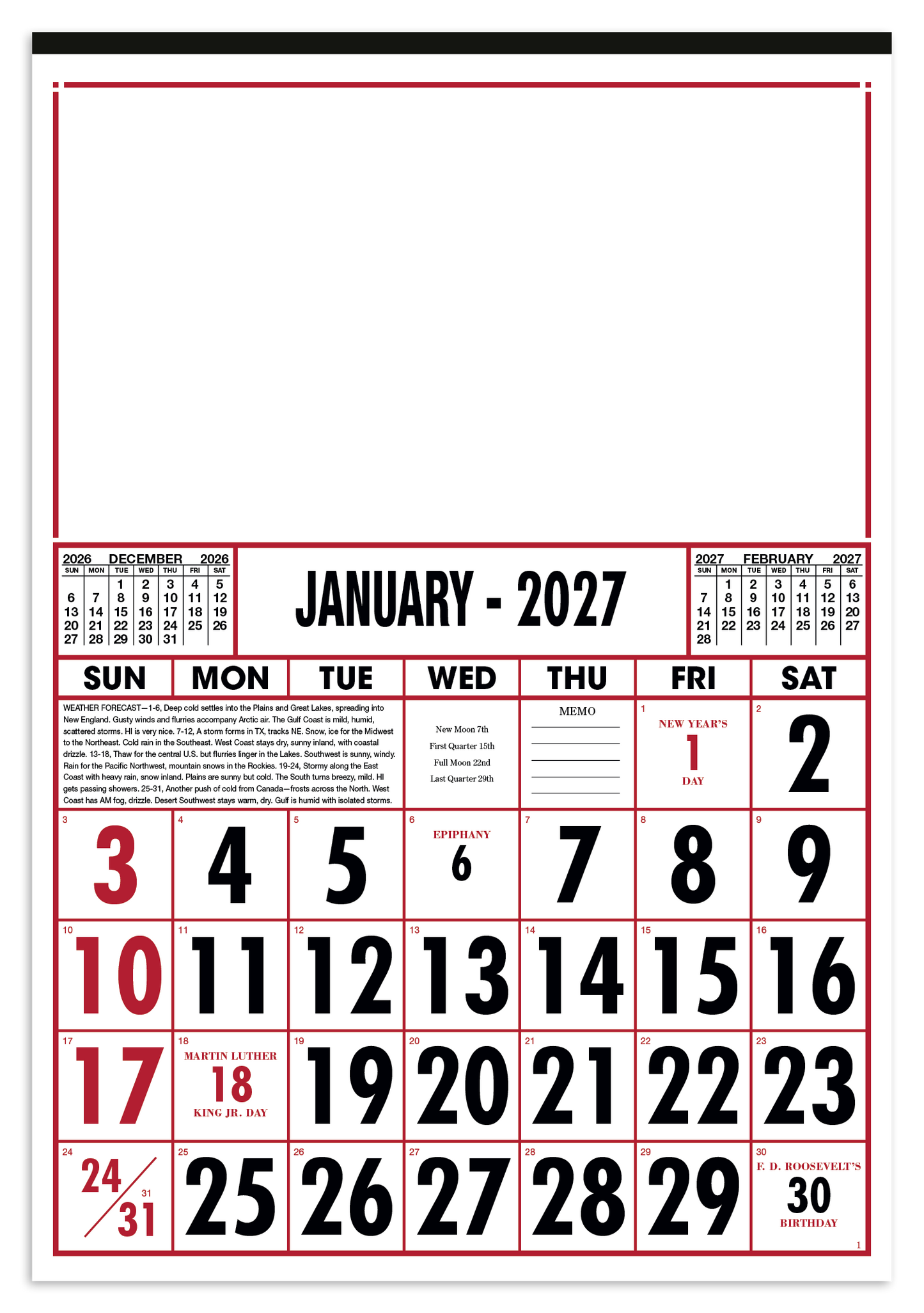 Commercial 12-Sheet Calendar