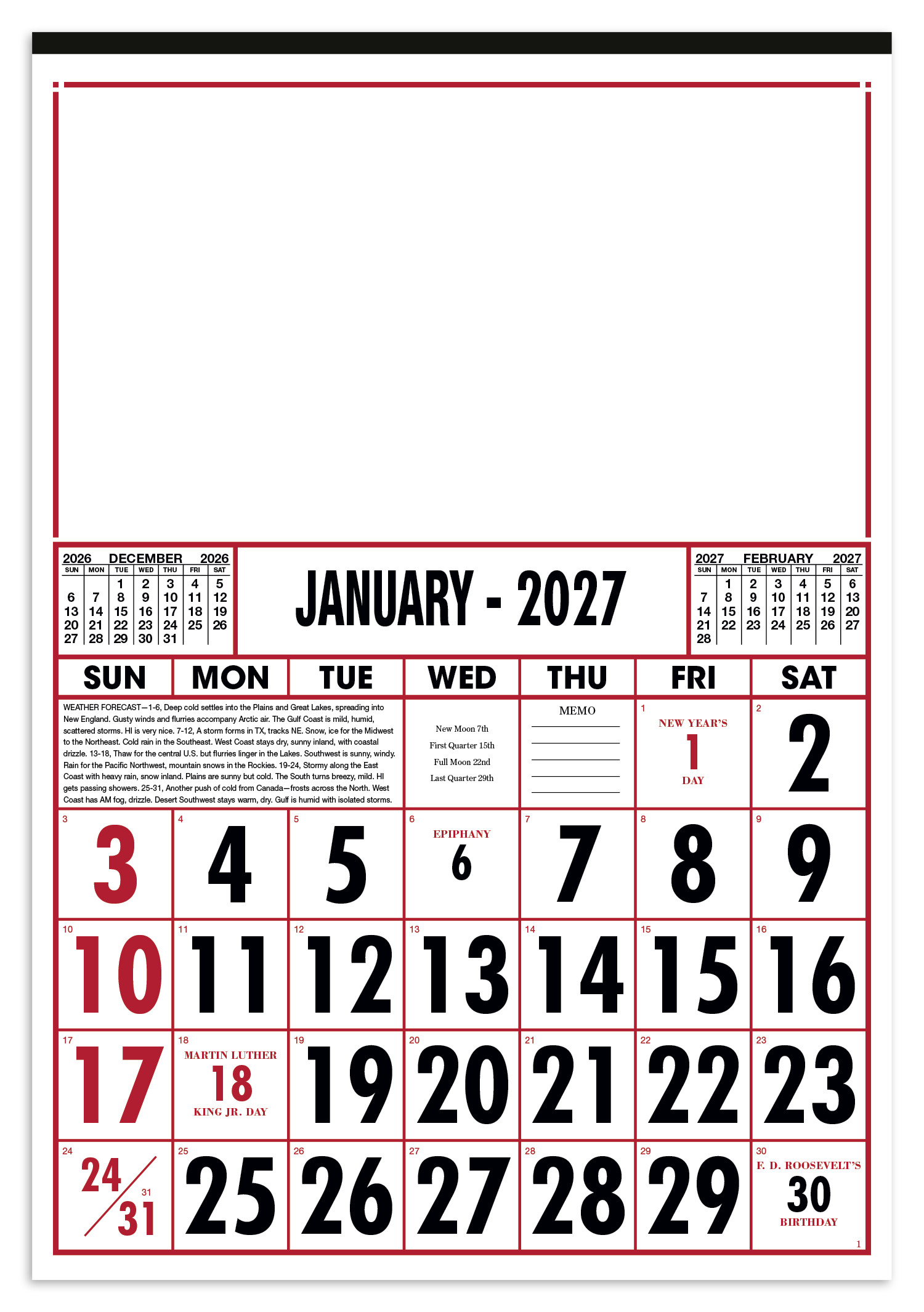 Commercial 12-Sheet Calendar