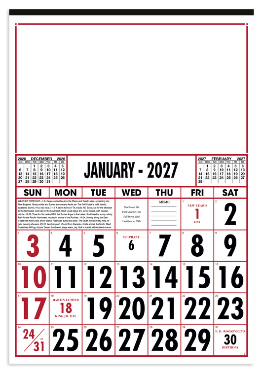 Commercial 12-Sheet Calendar