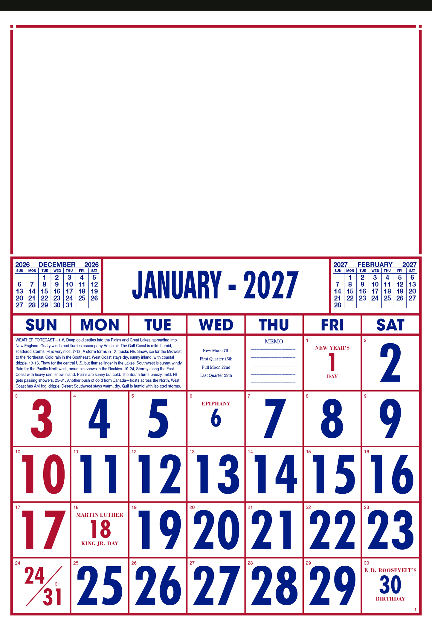 Commercial 12-Sheet Calendar