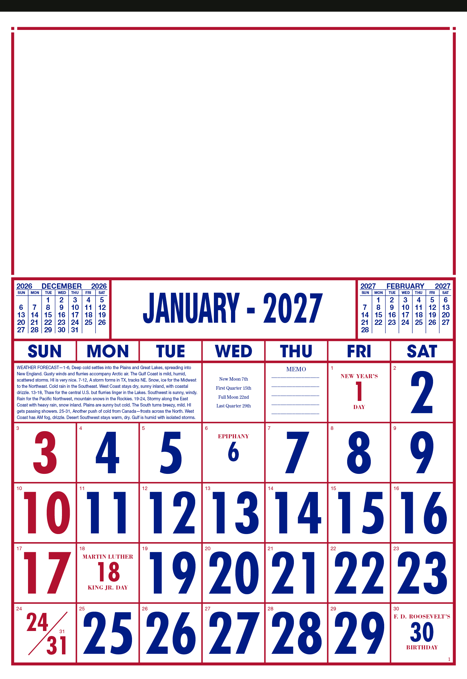 Commercial 12-Sheet Calendar