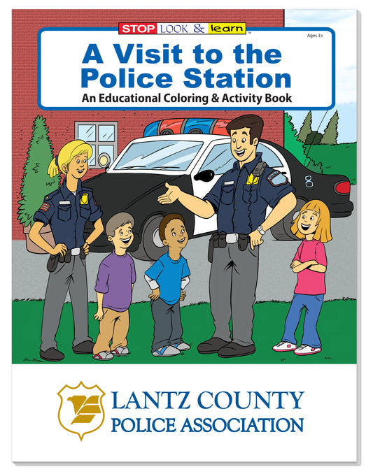 Custom logo Coloring Book: A Visit to the Police Station