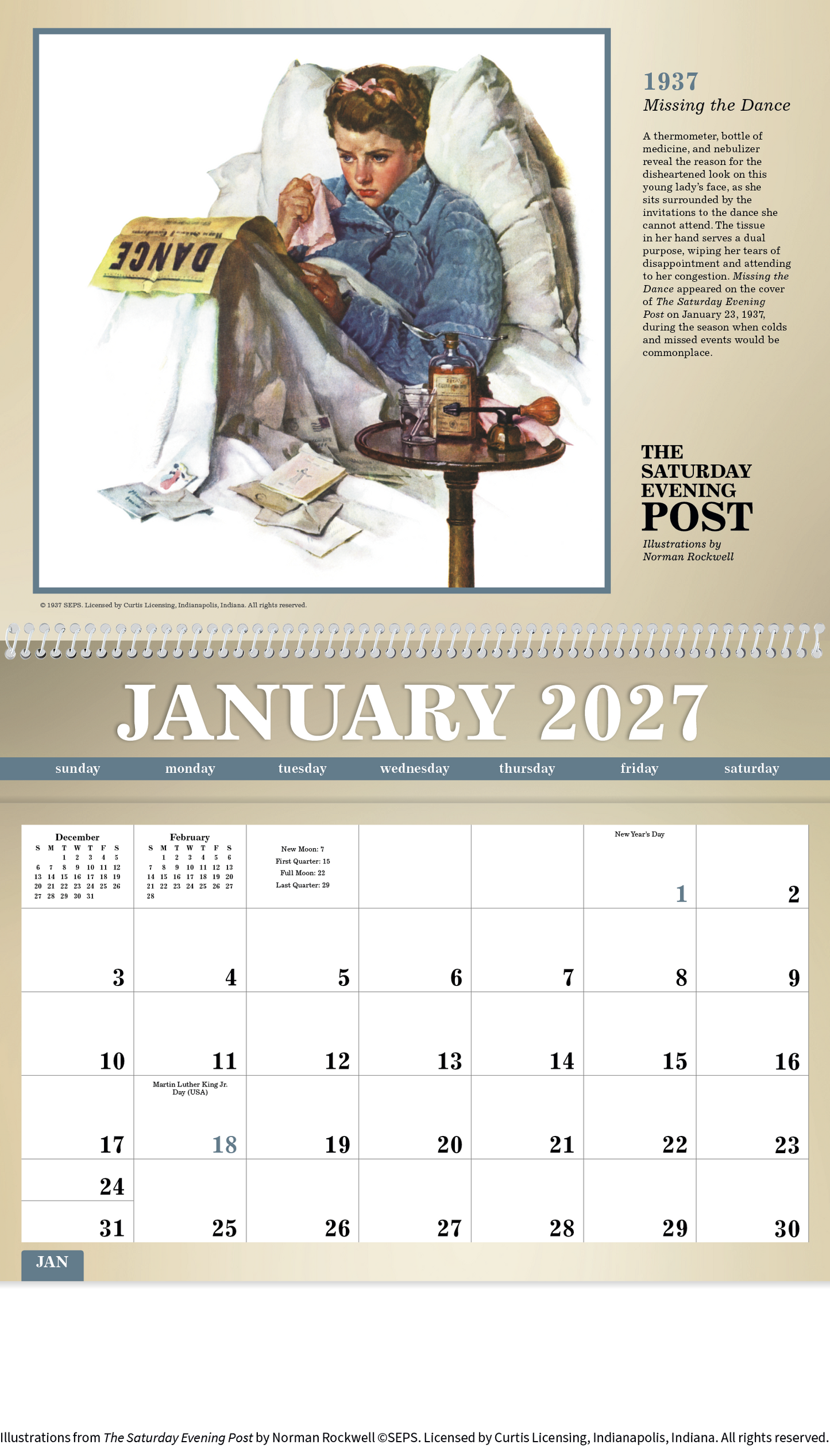 The Saturday Evening Post Deluxe Pocket Calendar