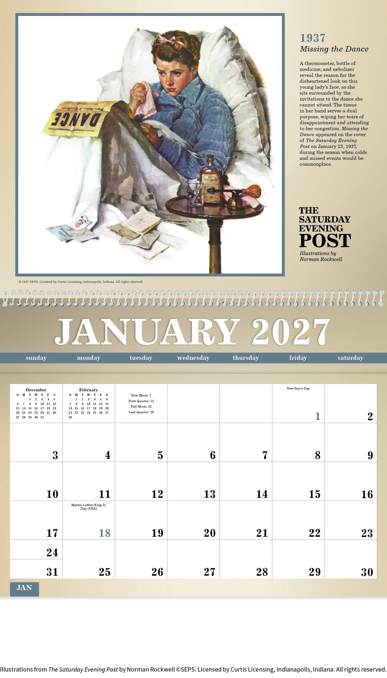 The Saturday Evening Post Deluxe Pocket Calendar