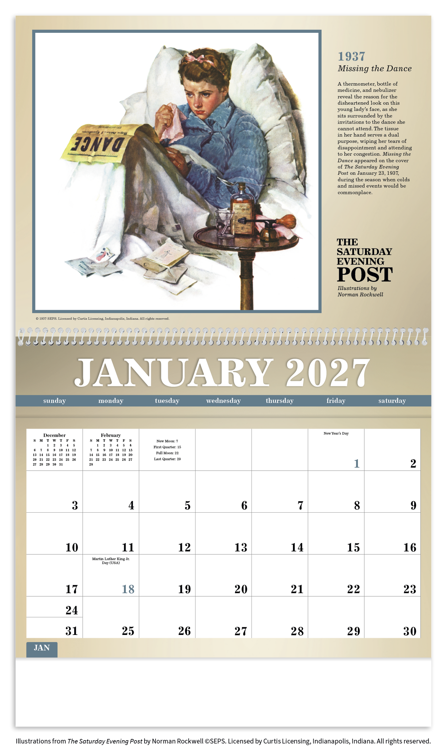 The Saturday Evening Post Deluxe Pocket Calendar