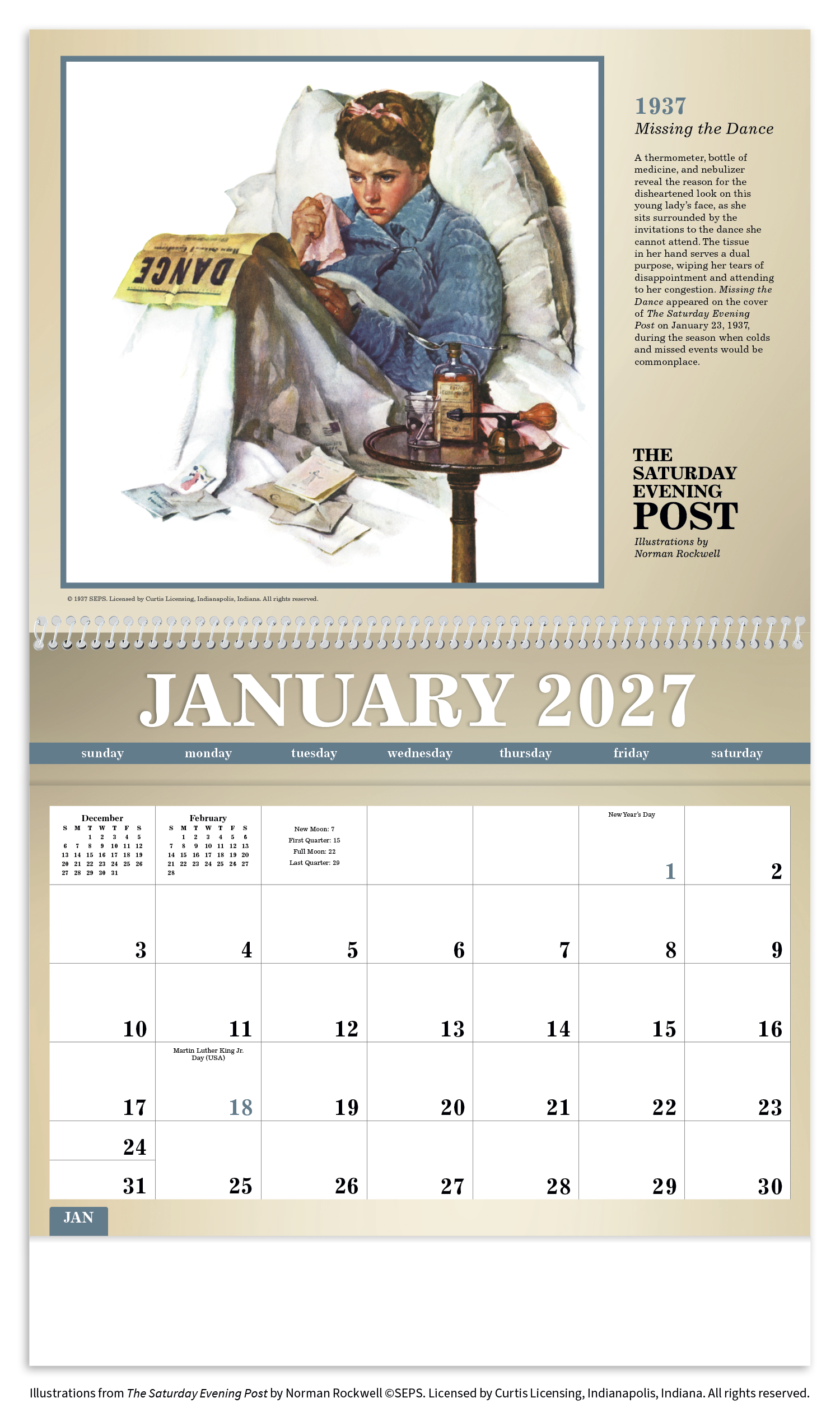 The Saturday Evening Post Deluxe Pocket Calendar