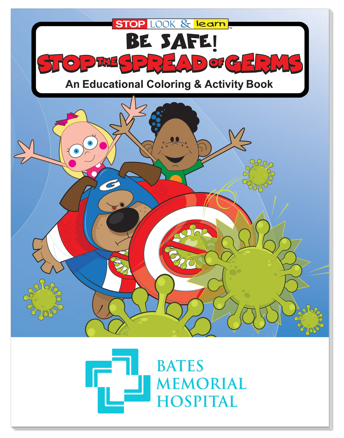 Custom logo Coloring Book: Be Safe: Stop the Spread of Germs
