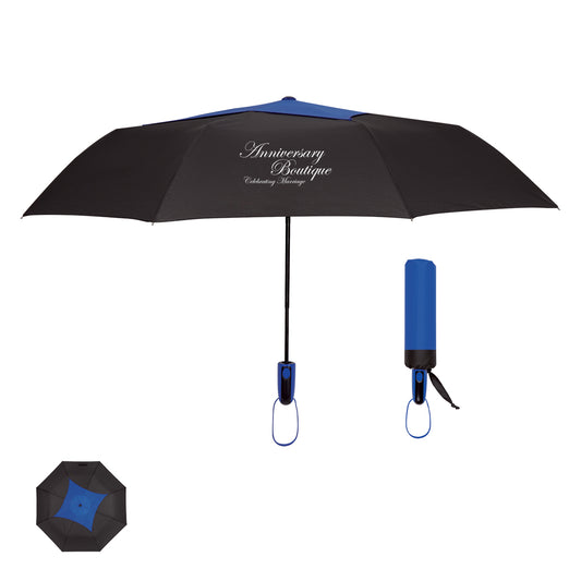 Custom logo 44" Arc Telescopic Diamond Top Vented Umbrella