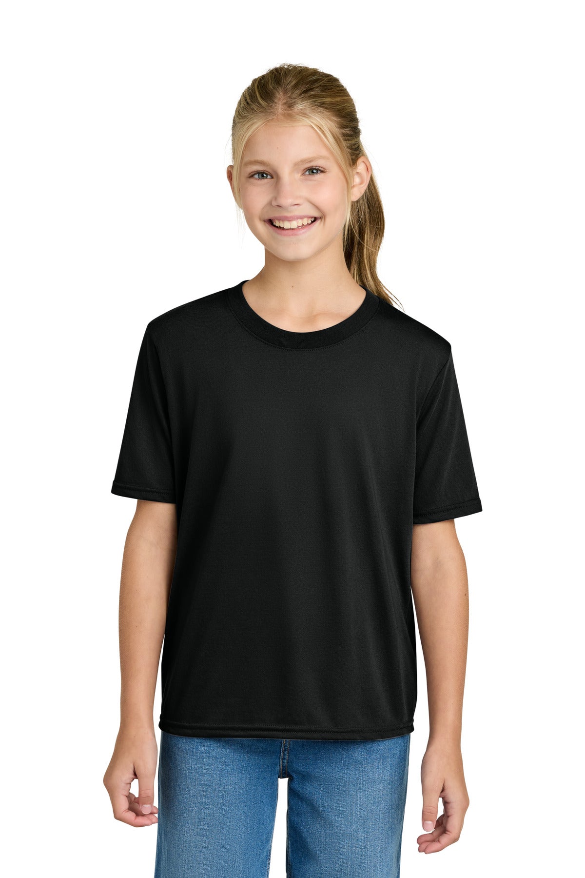 Custom logo Gildan® Youth Gildan Performance® T-Shirt. 42000B in Black