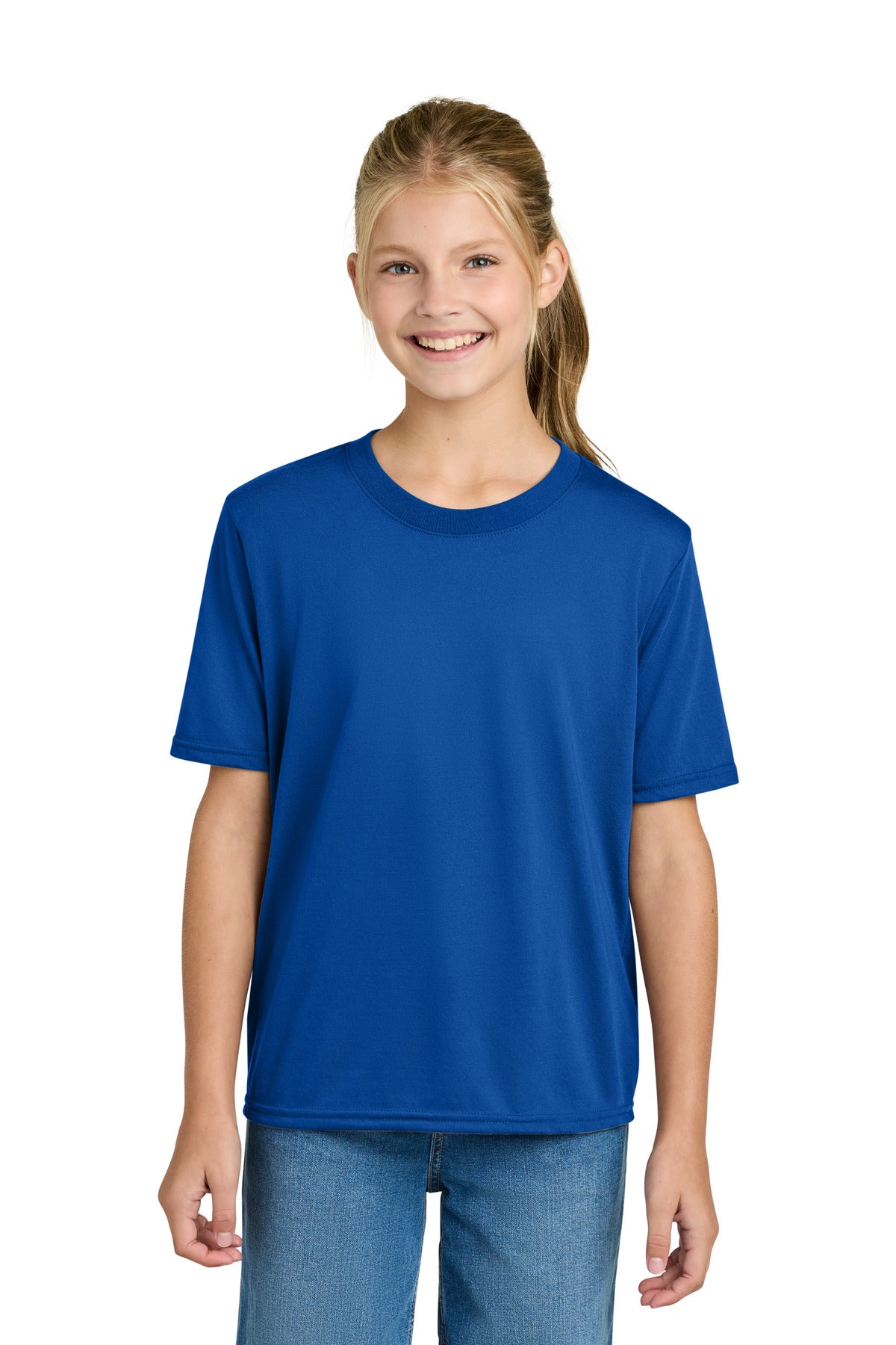 Custom logo Gildan® Youth Gildan Performance® T-Shirt. 42000B in Royal