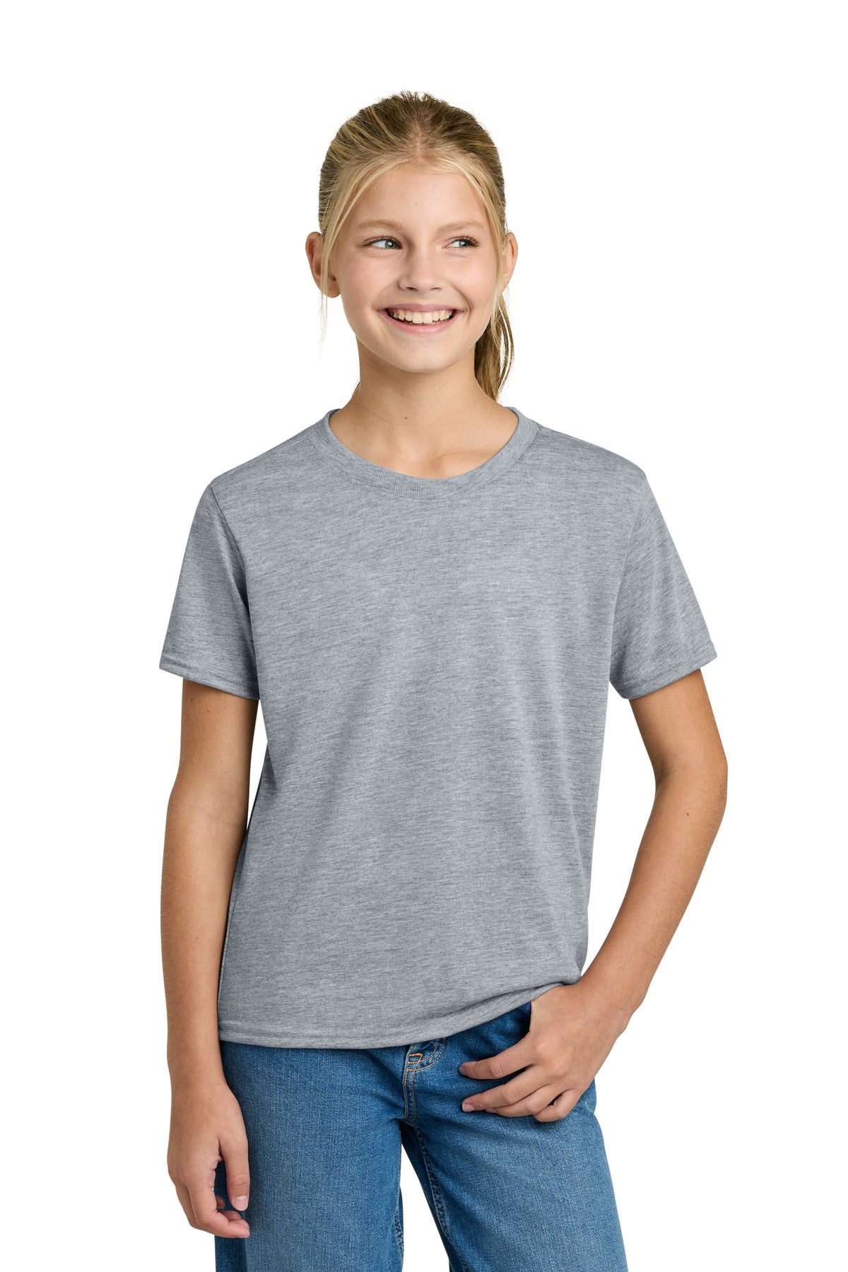 Custom logo Gildan® Youth Gildan Performance® T-Shirt. 42000B in Sport Grey