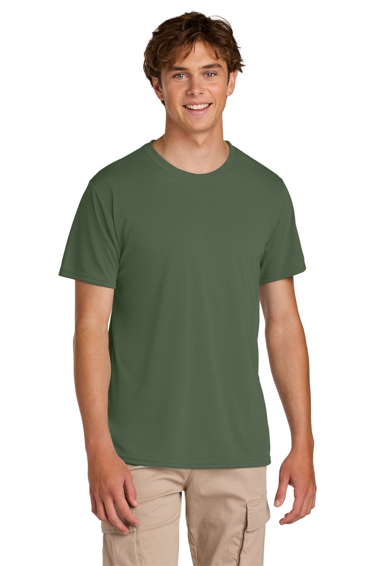 Custom logo Gildan® Gildan Performance® T-Shirt. 42000 in Military Green