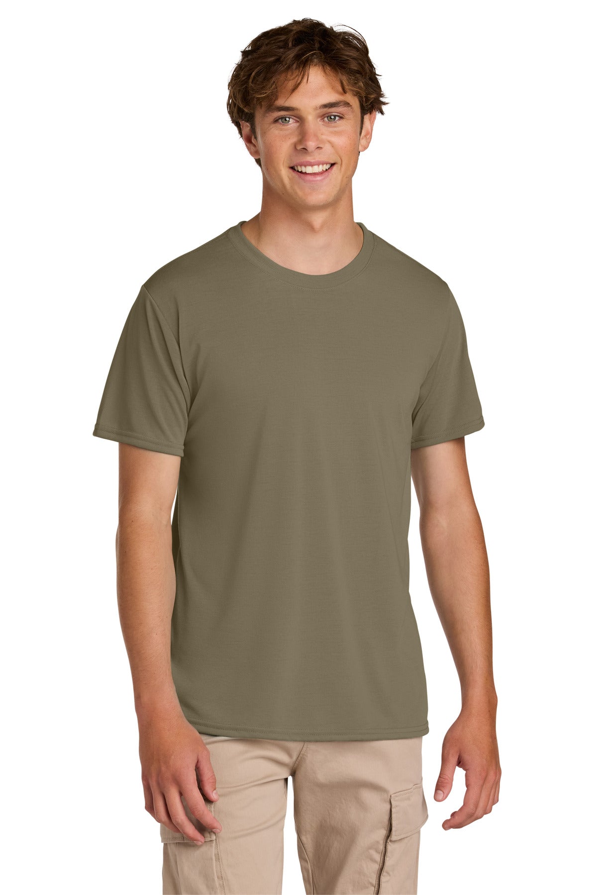 Custom logo Gildan® Gildan Performance® T-Shirt. 42000 in Prairie Dust