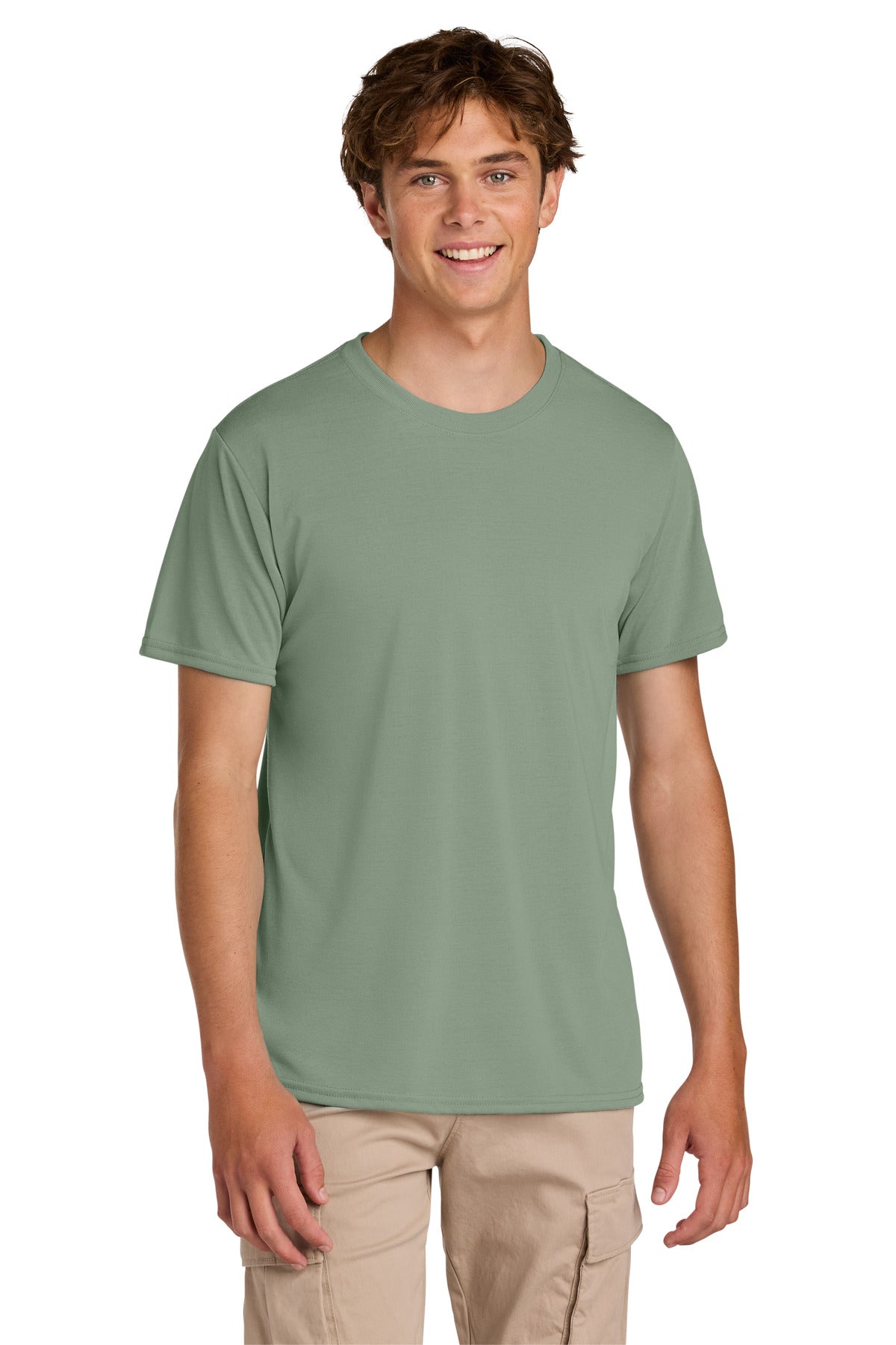Custom logo Gildan® Gildan Performance® T-Shirt. 42000 in Sage