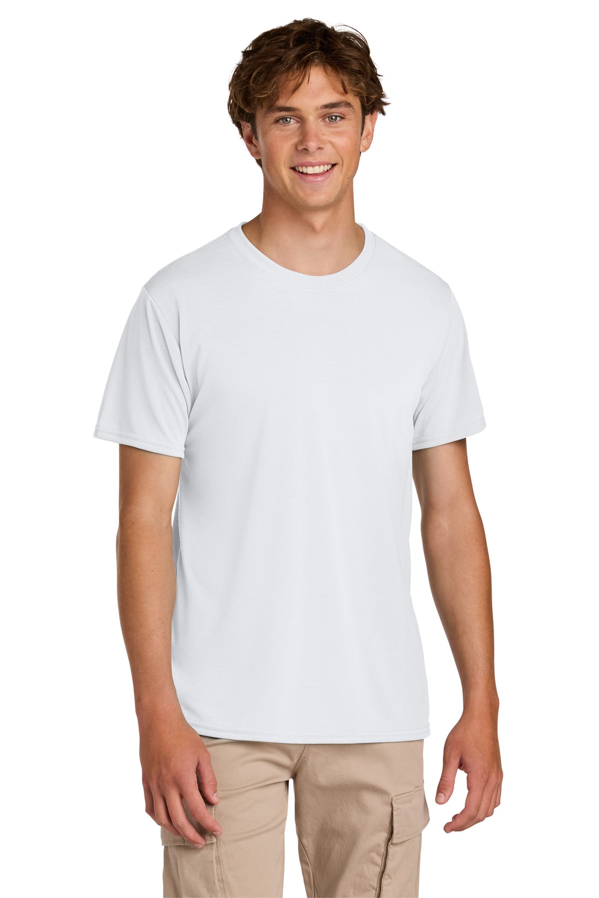 Custom logo Gildan® Gildan Performance® T-Shirt. 42000 in White