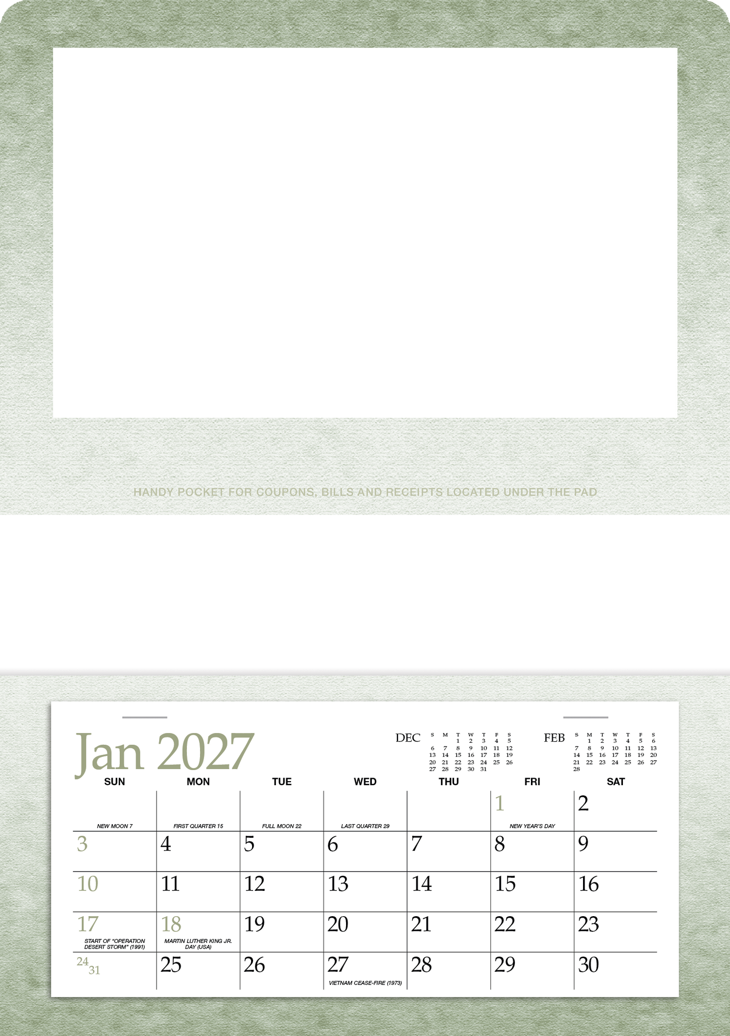 Single Pocket Calendar
