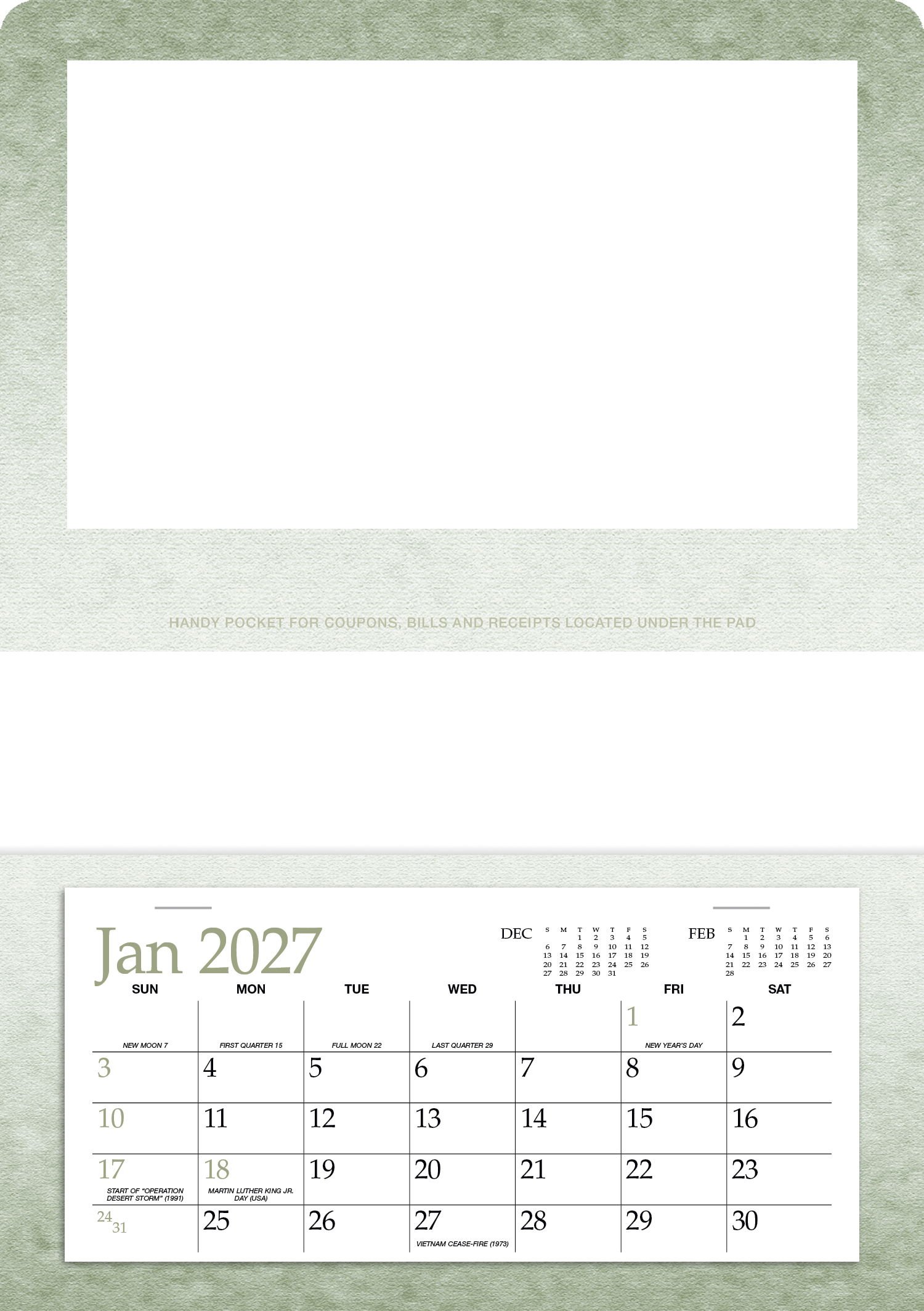 Single Pocket Calendar