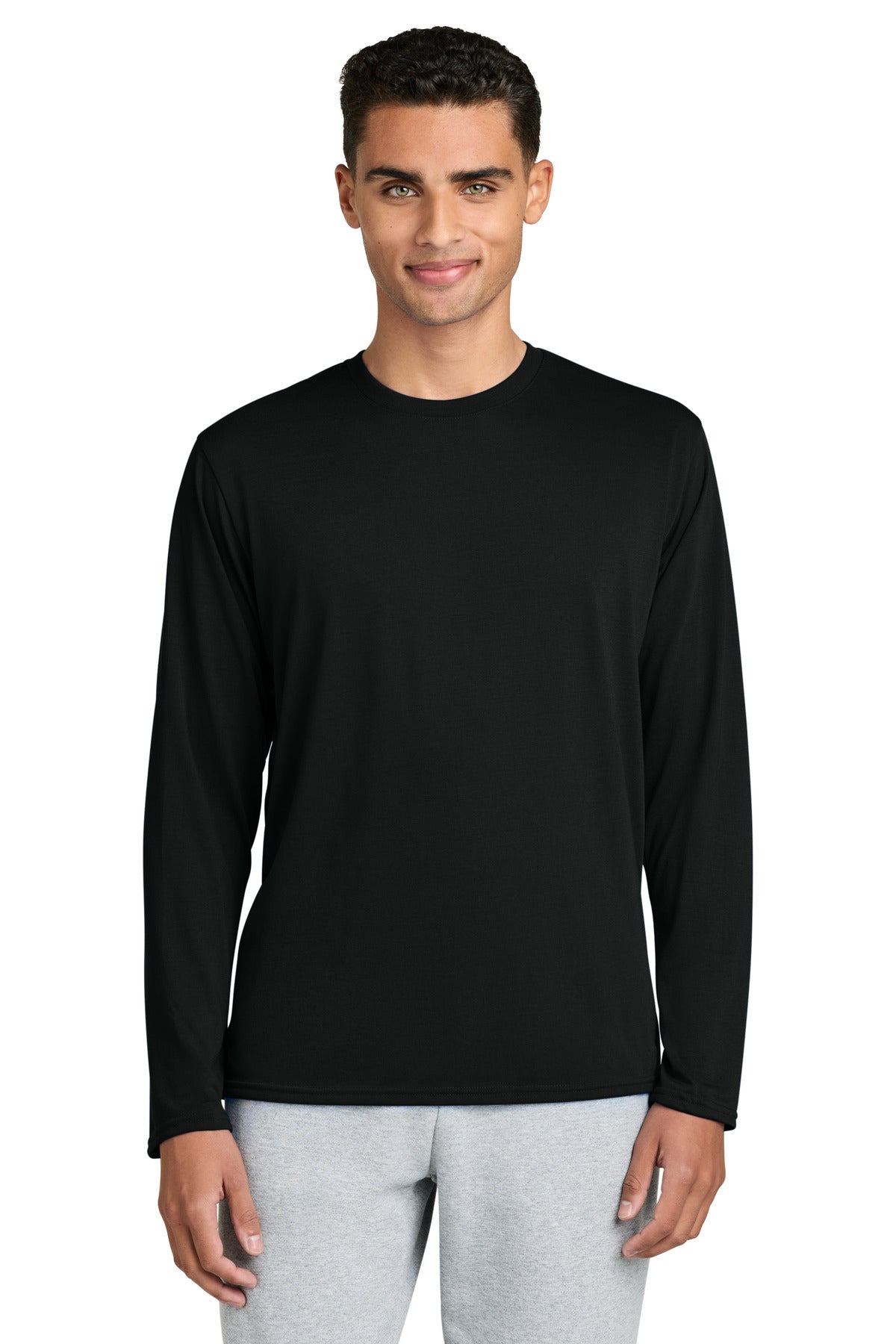 Custom logo Gildan Performance® Long Sleeve T-Shirt. 42400 in Black
