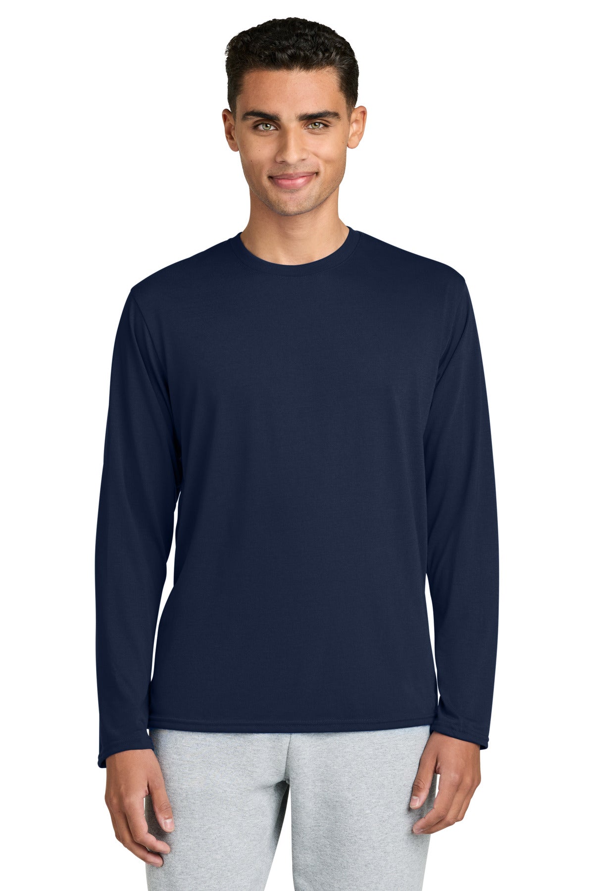 Custom logo Gildan Performance® Long Sleeve T-Shirt. 42400 in Navy