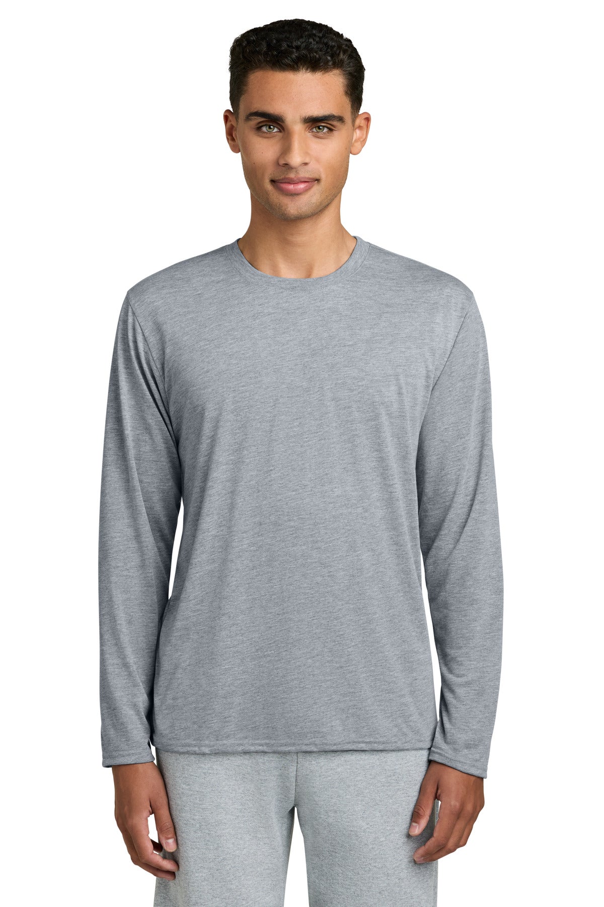 Custom logo Gildan Performance® Long Sleeve T-Shirt. 42400 in Sport Grey