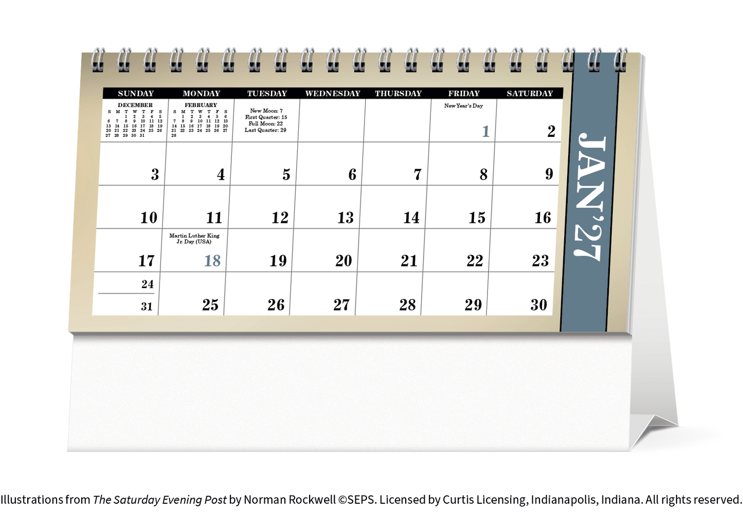 The Saturday Evening Post Illustrations by Norman Rockwell Desk Calendar
