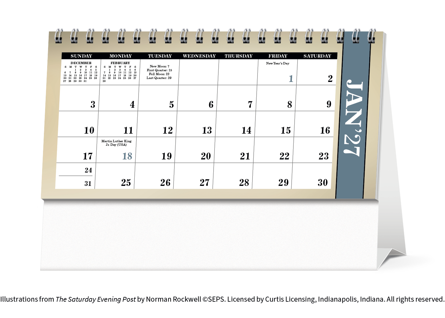 The Saturday Evening Post Illustrations by Norman Rockwell Desk Calendar