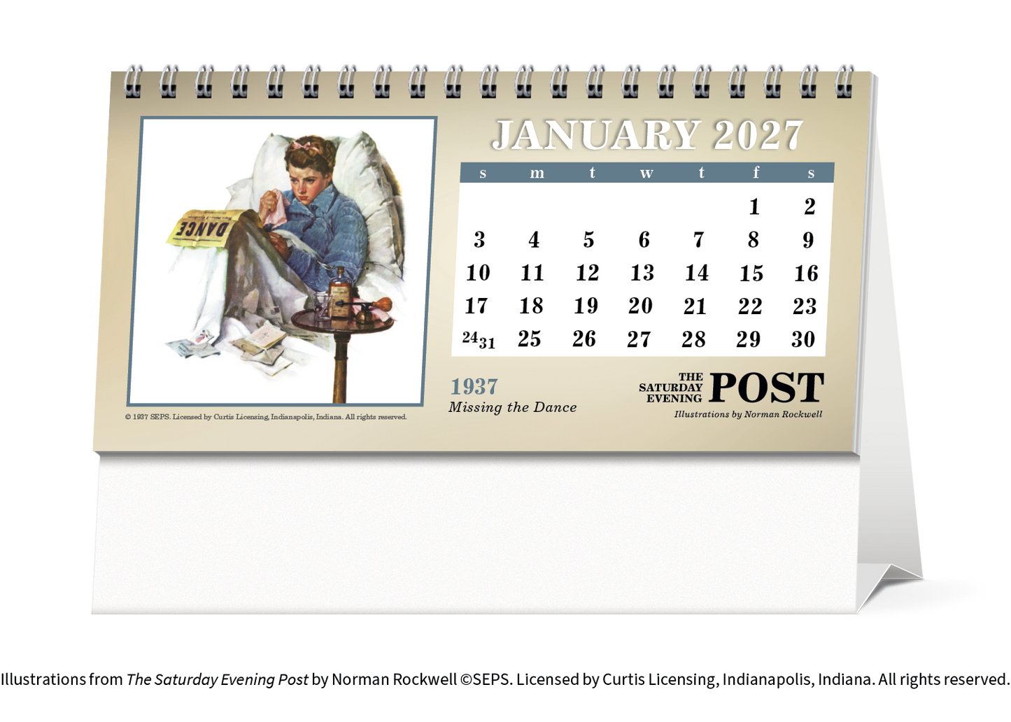 The Saturday Evening Post Illustrations by Norman Rockwell Desk Calendar