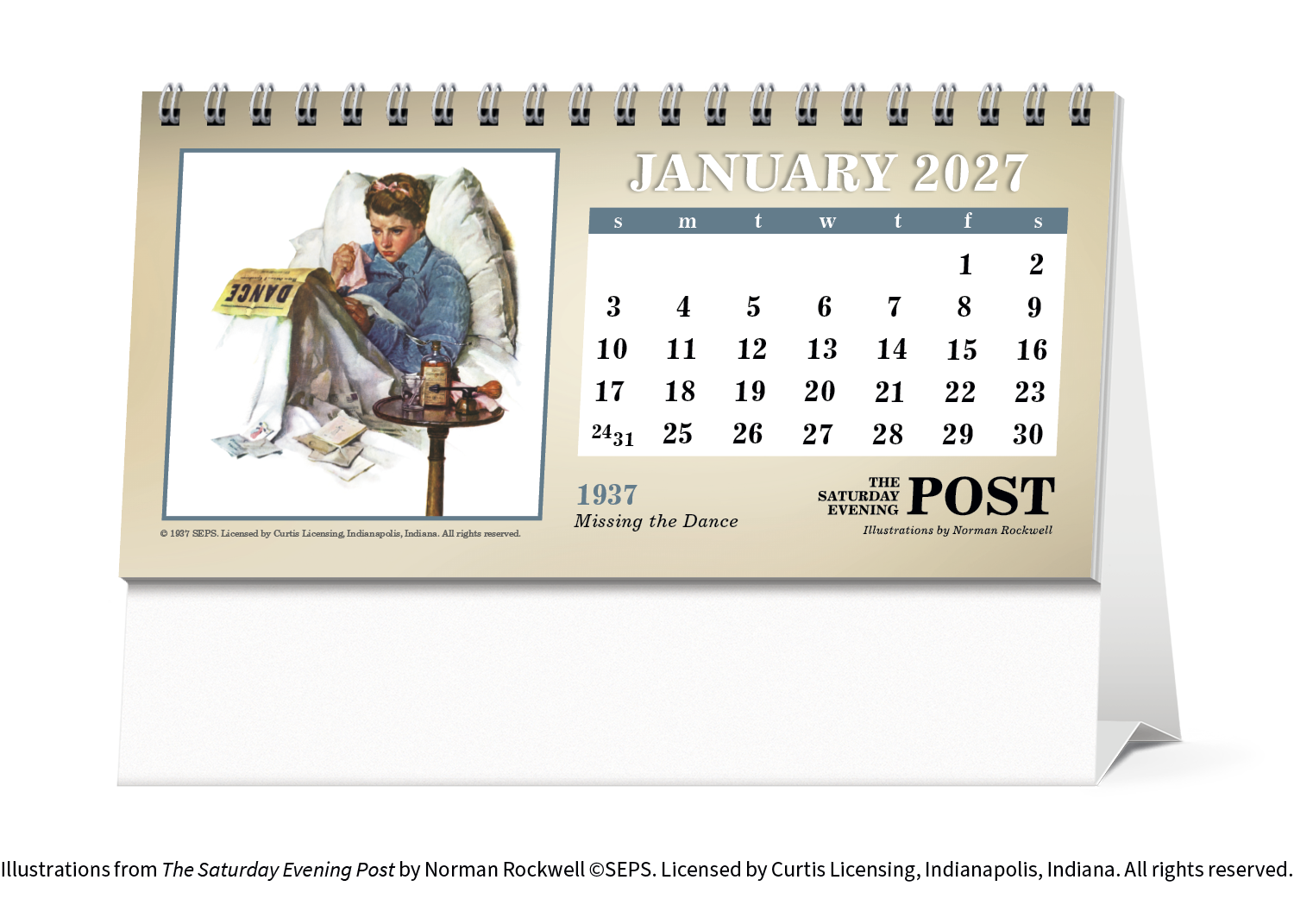 The Saturday Evening Post Illustrations by Norman Rockwell Desk Calendar