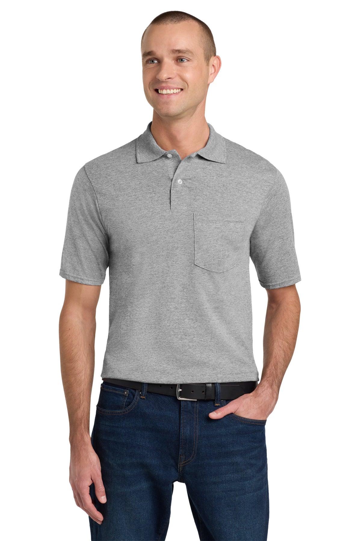 Custom logo Jerzees® Dri-Power® Pocket Sport Shirt. 436MP in Oxford