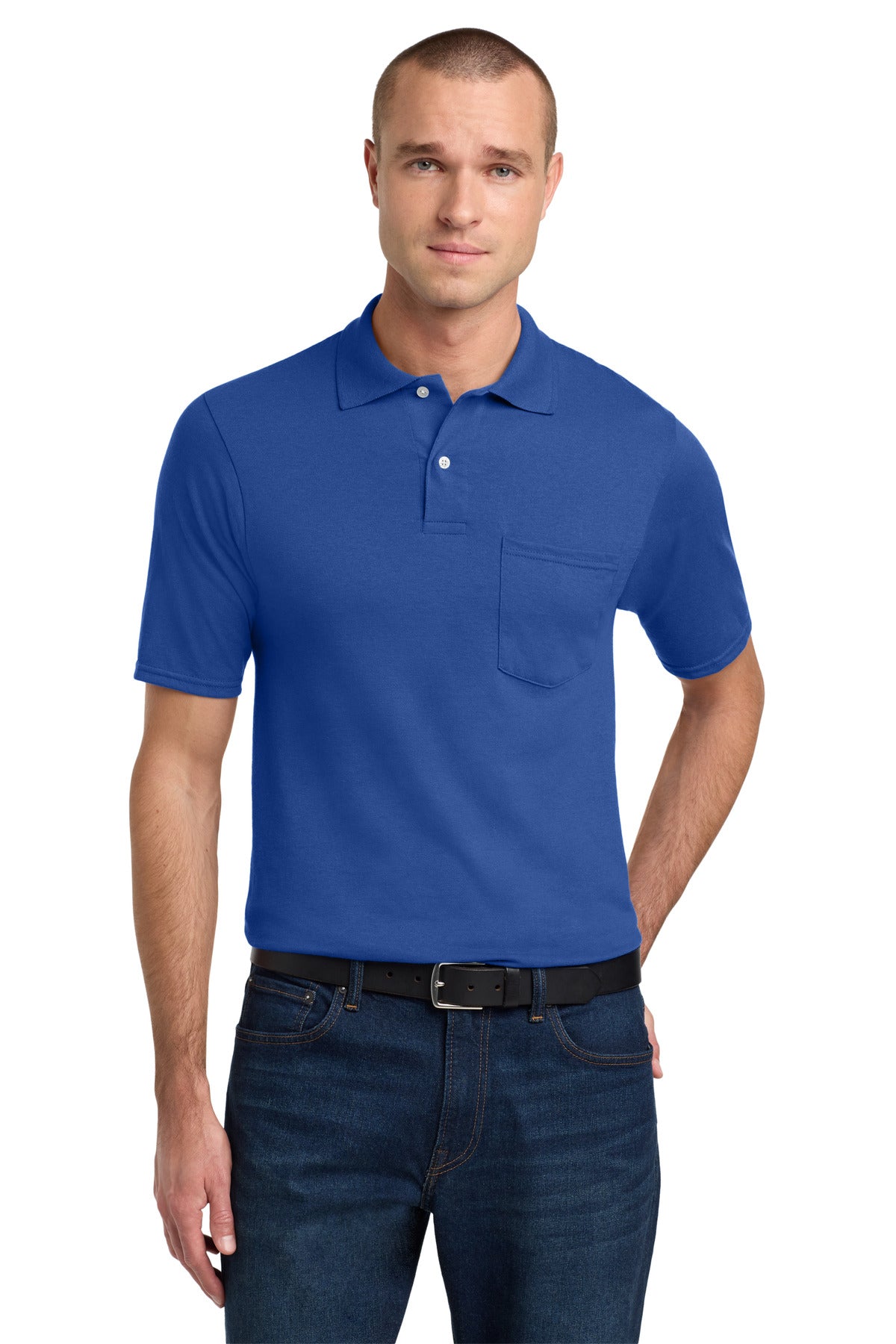 Custom logo Jerzees® Dri-Power® Pocket Sport Shirt. 436MP in Royal
