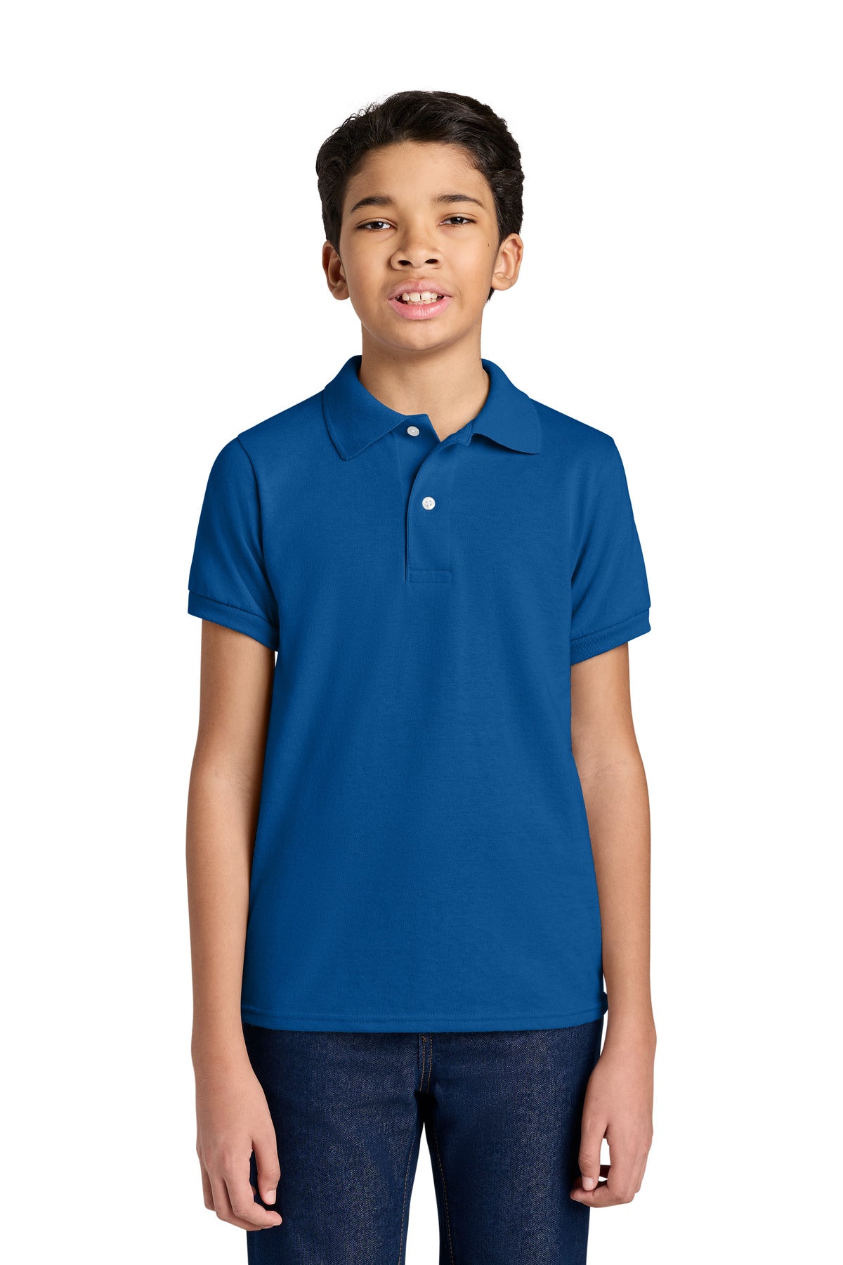 Custom logo Jerzees® Youth Dri-Power® Sport Shirt 437B in Royal